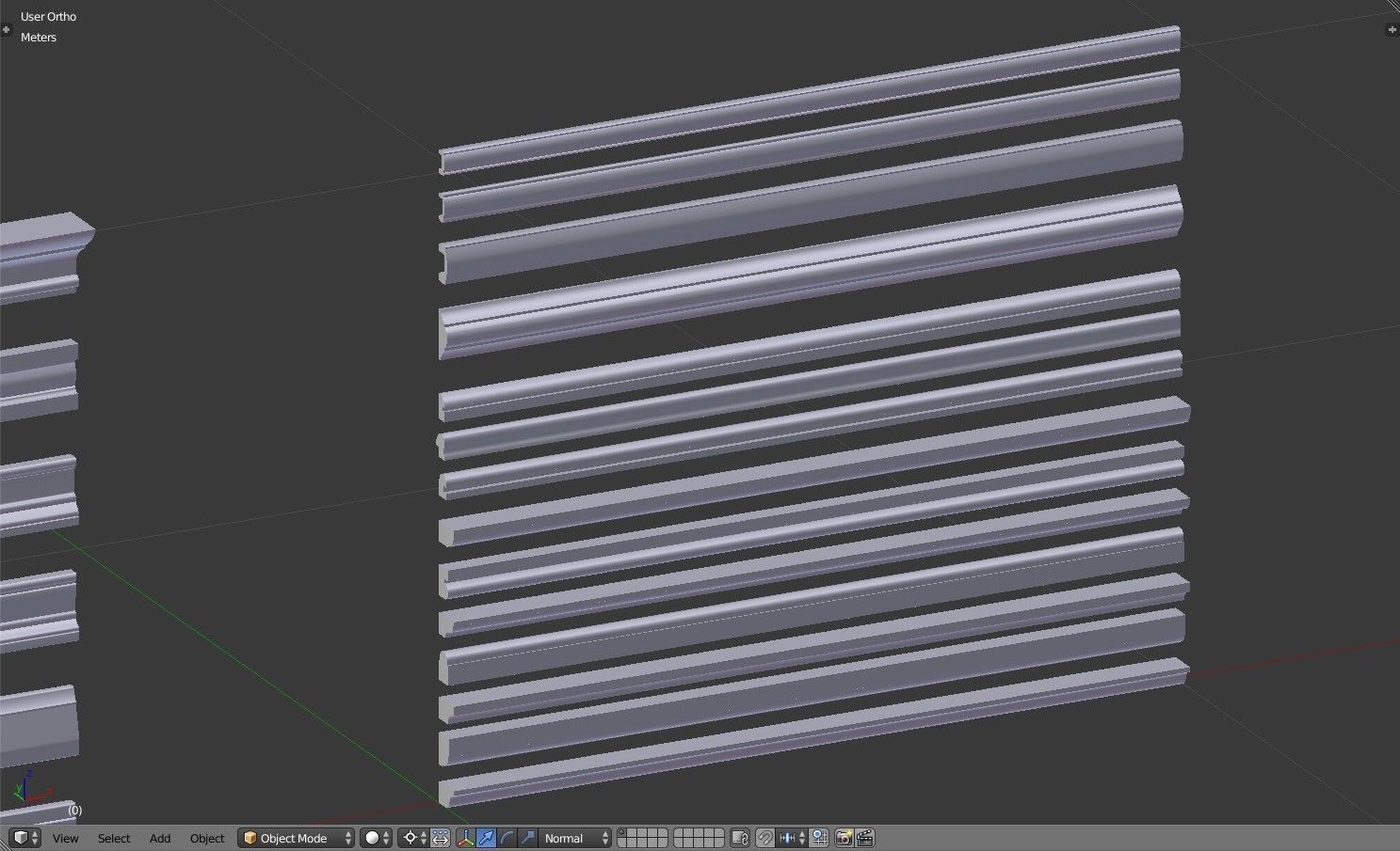 Moldings Collection 3 - 20 classical moldings profiles Low-poly 3D model_19