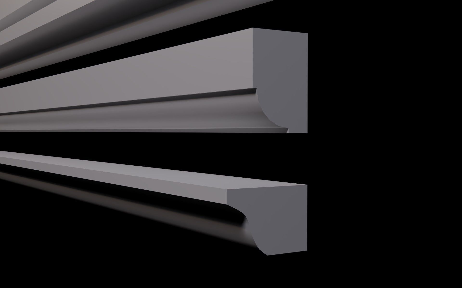 Moldings Collection 3 - 20 classical moldings profiles Low-poly 3D model_11