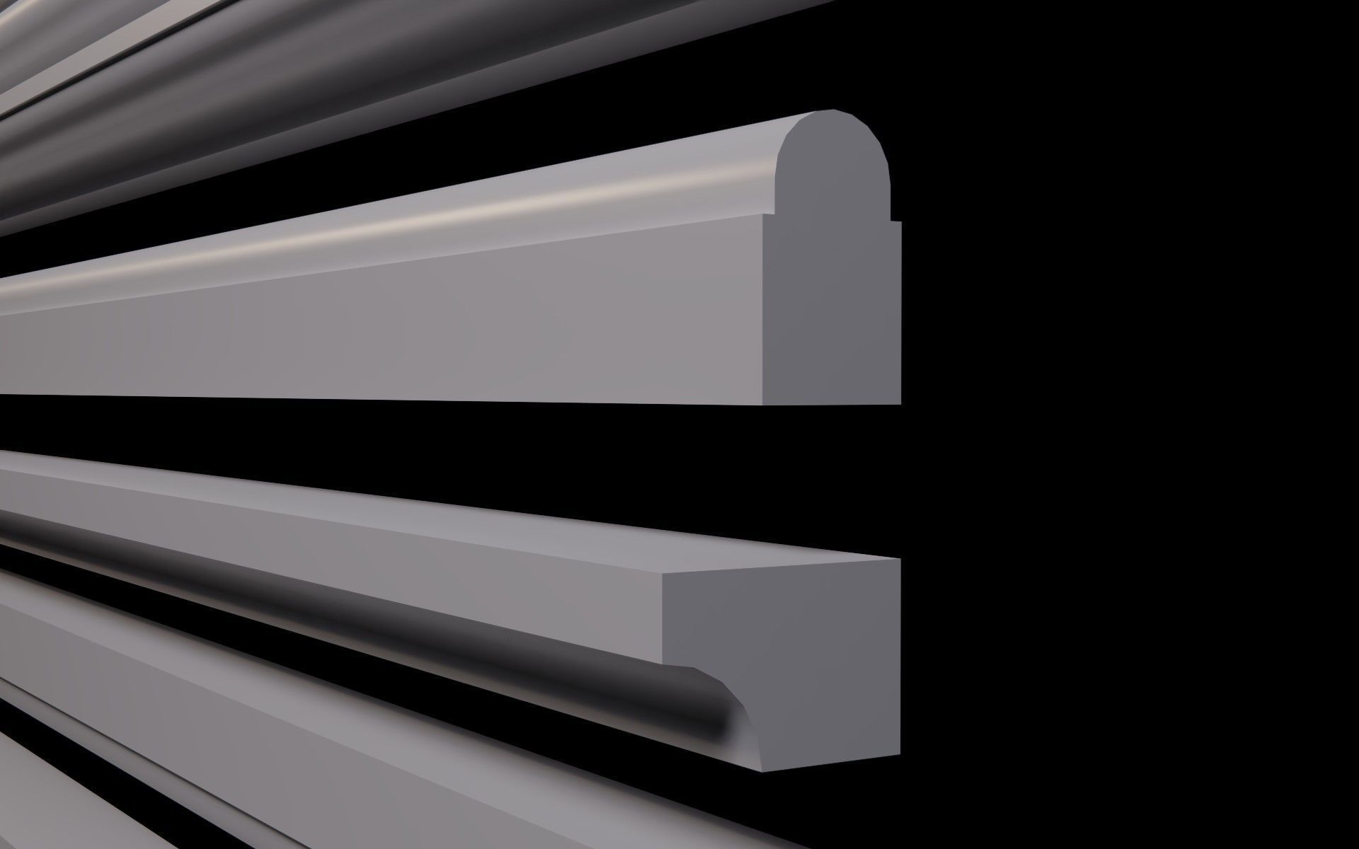 Moldings Collection 3 - 20 classical moldings profiles Low-poly 3D model_10