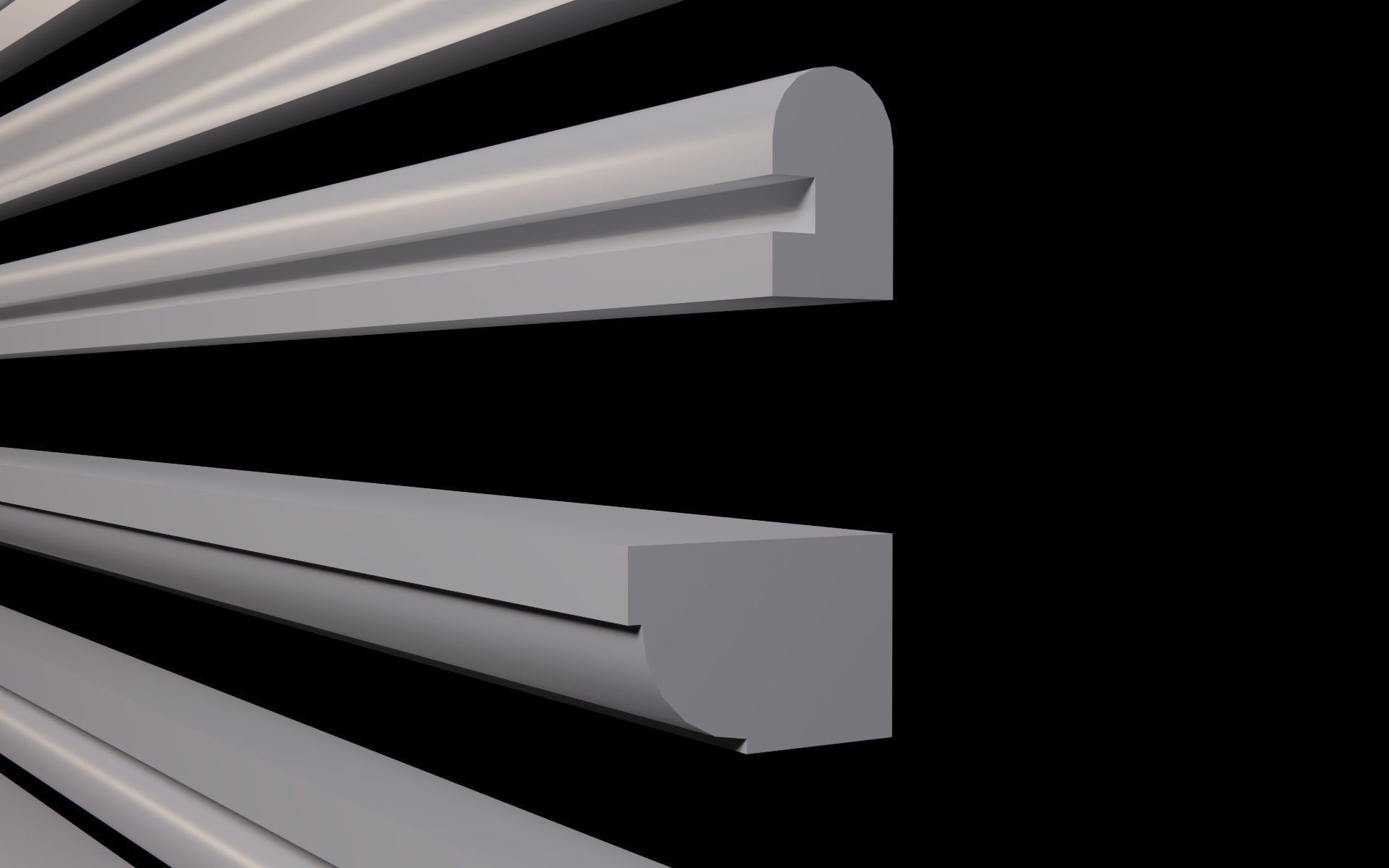 Moldings Collection 3 - 20 classical moldings profiles Low-poly 3D model_8