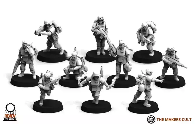 Universal Guard - Female Infantry Builder 3D print model