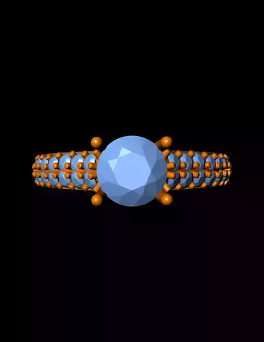 Diamond Solitaire Ring Jewellery for Women 3D print model