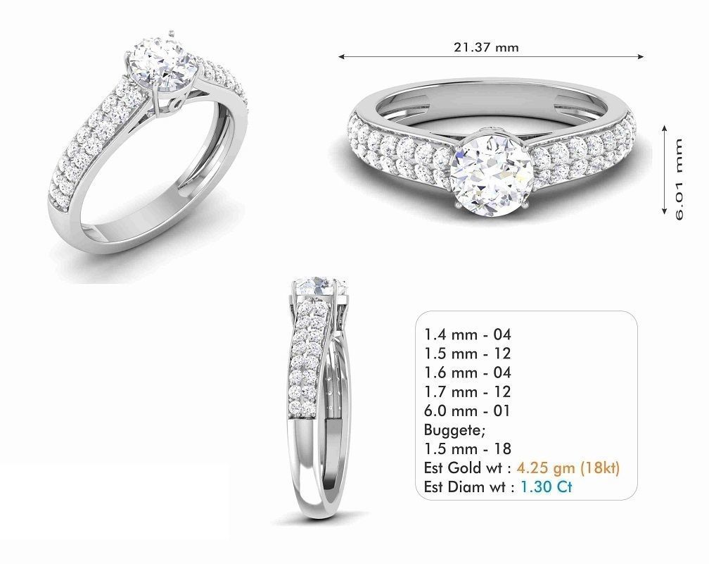 Diamond Solitaire Ring Jewellery for Women 3D print model 3D print model_3