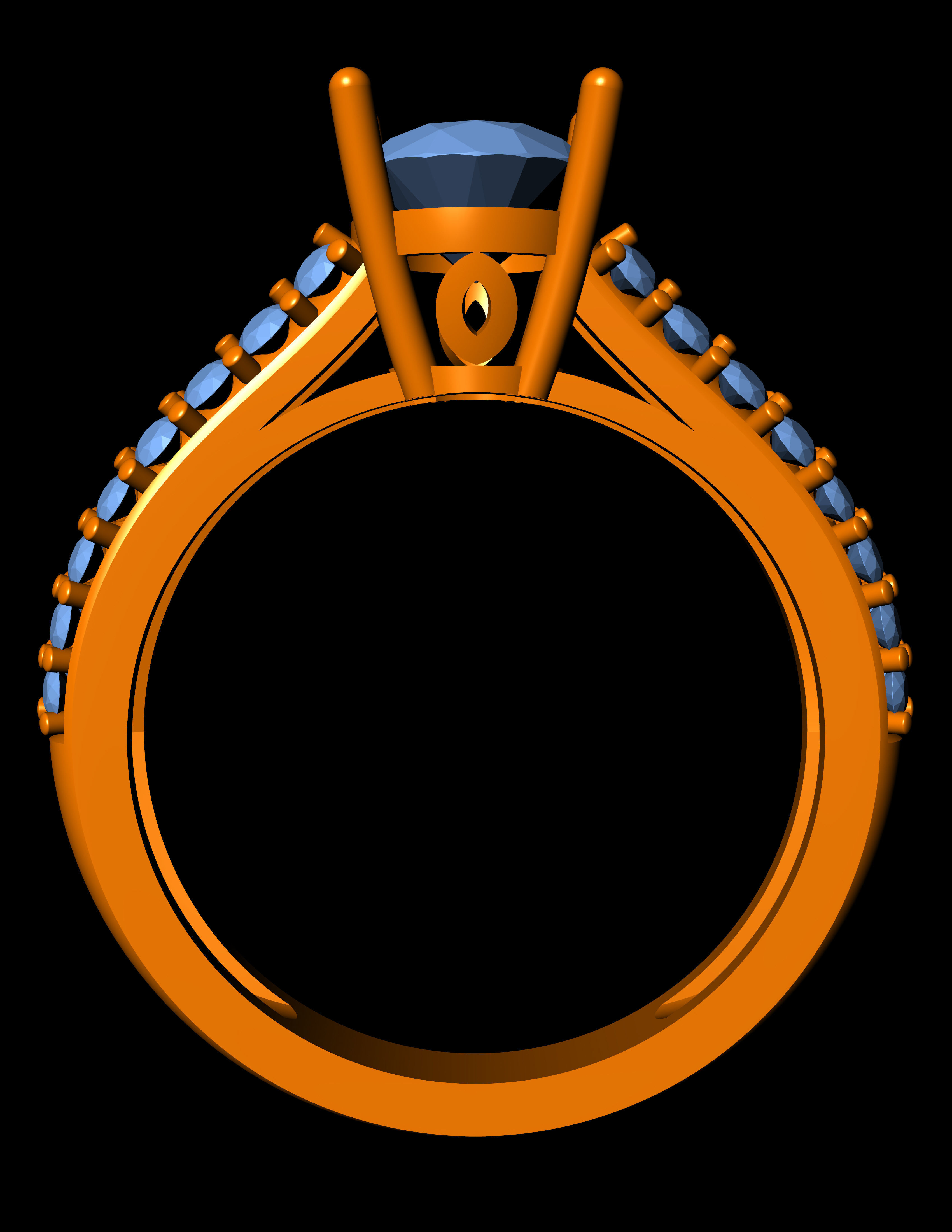 Diamond Solitaire Ring Jewellery for Women 3D print model 3D print model_1