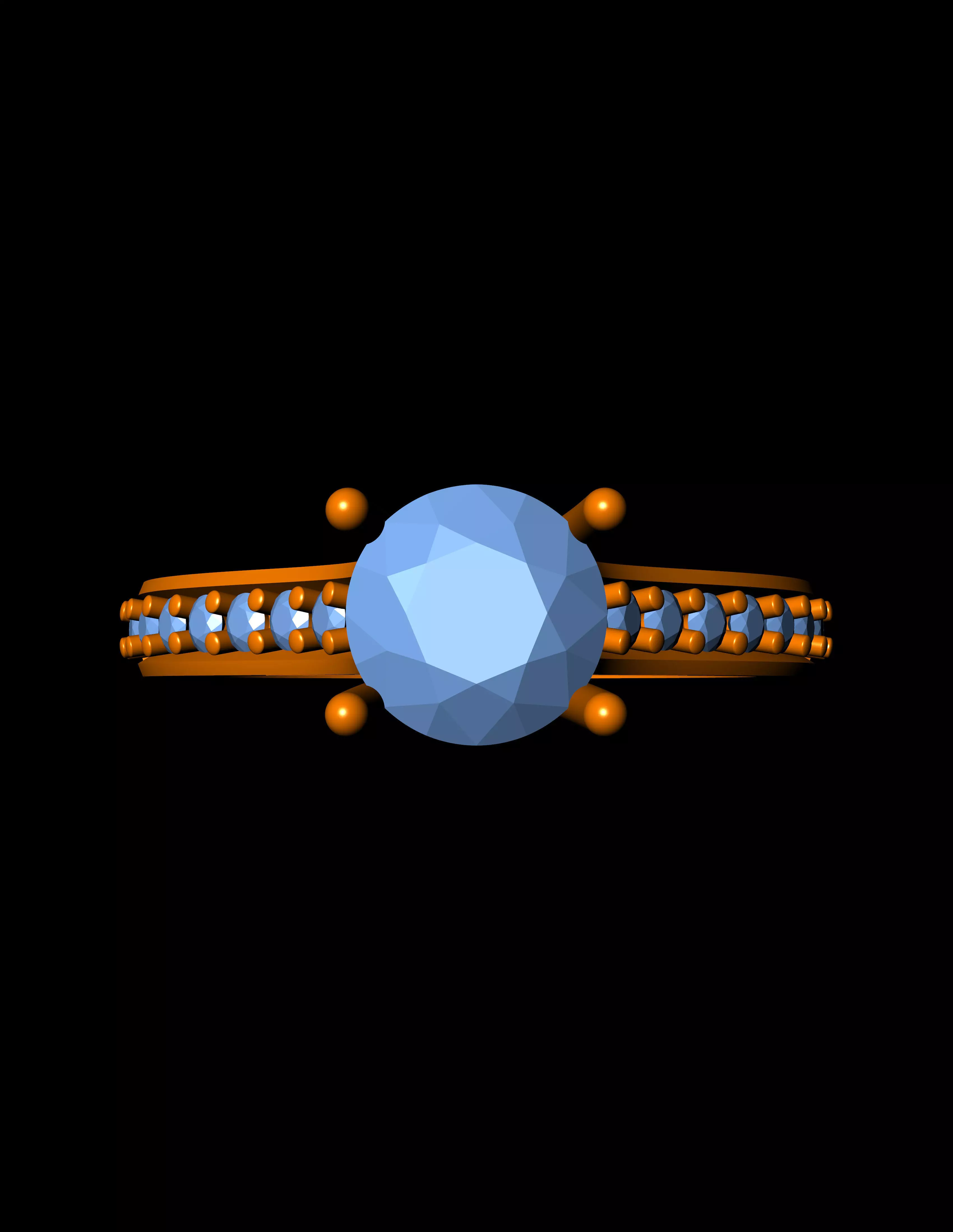 Diamond Solitaire Ring Jewellery for Women 3D print model 3D print model_0