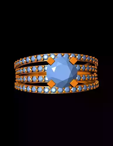 Diamond Solitaire Ring Jewellery for Women 3D print model
