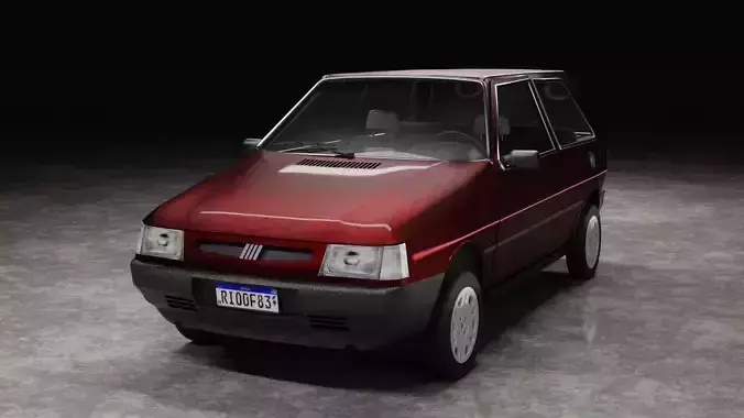 UNO MILLE SMART 2001 - RIGGED CAR MODEL Low-poly 3D model