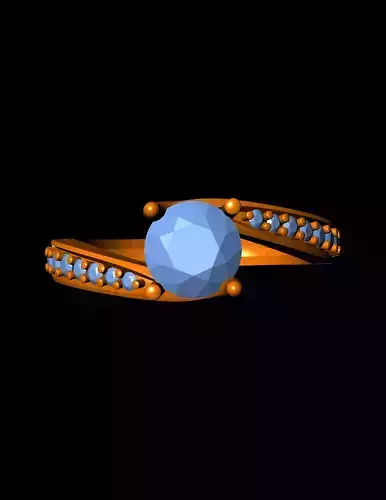 Diamond Solitaire Ring Jewellery for Women 3D print model