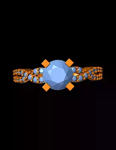 Diamond Solitaire Ring Jewellery for Women 3D print model