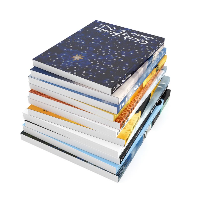 Books Set stack of boxes 3D model_2