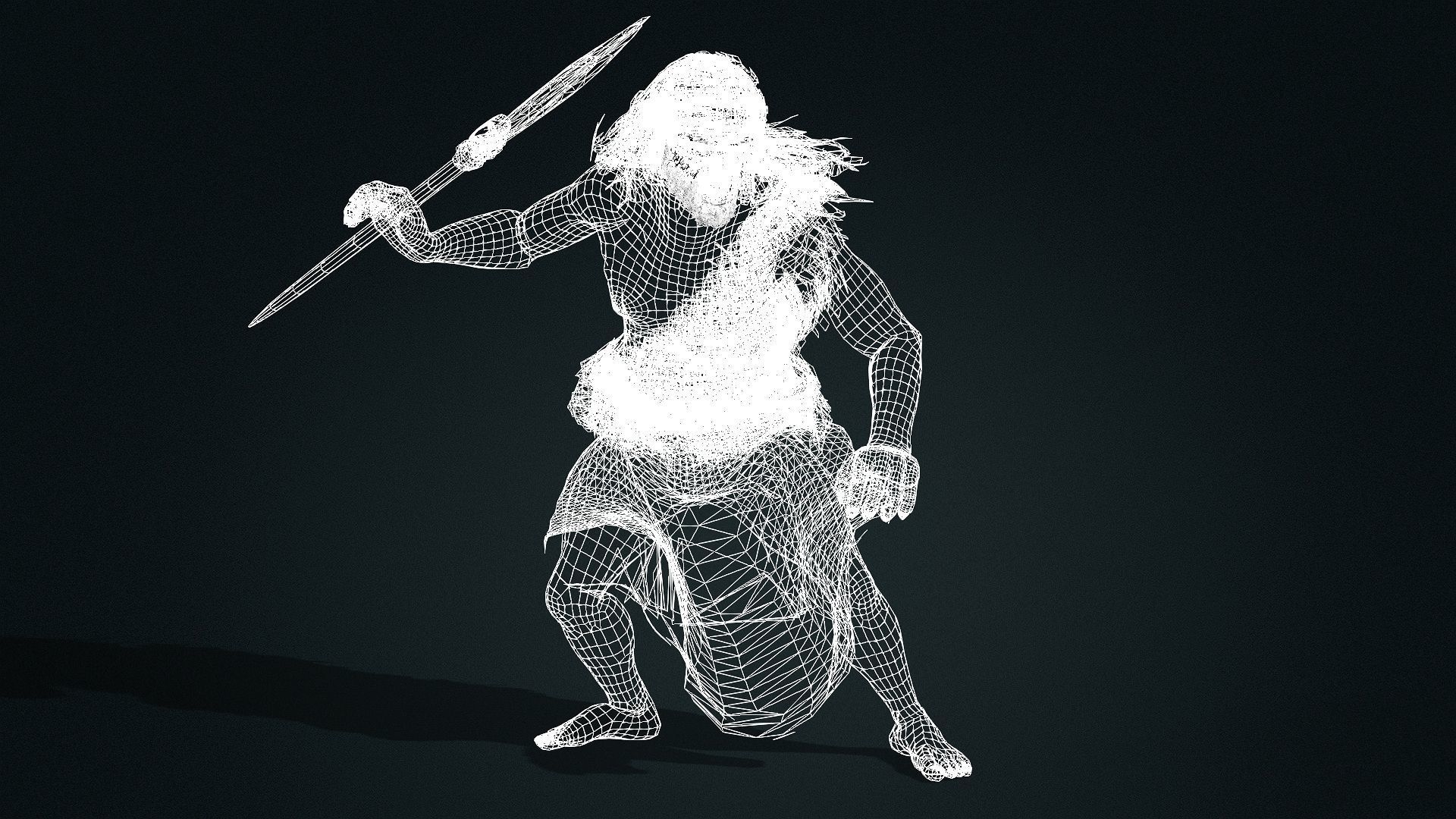 Cave Man High quality character full Rigged and Animated 3D model_9