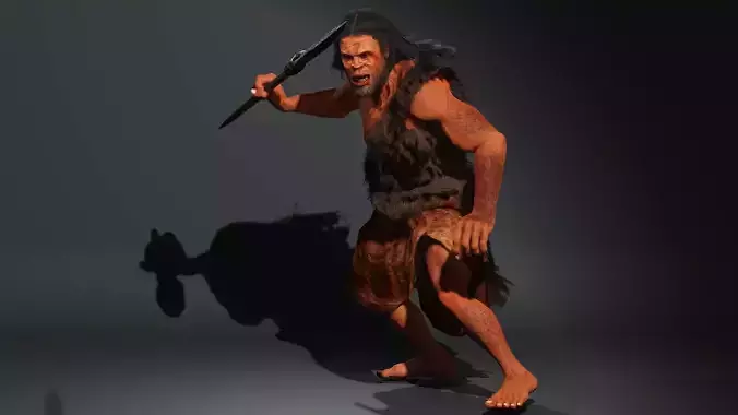 Cave Man High quality character full Rigged and Animated 3D model