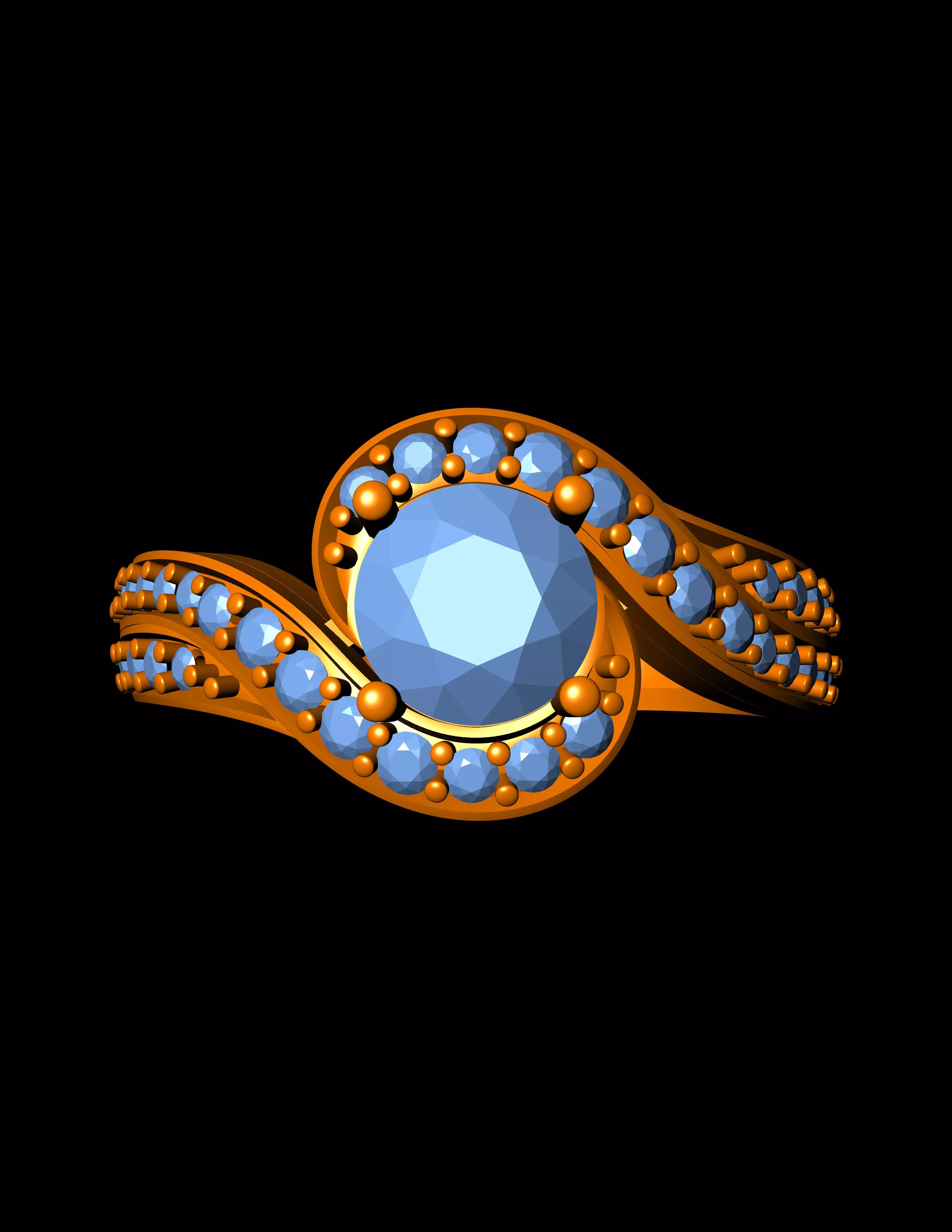 Diamond Solitaire Ring Jewellery for Women 3D print model 3D print model_0