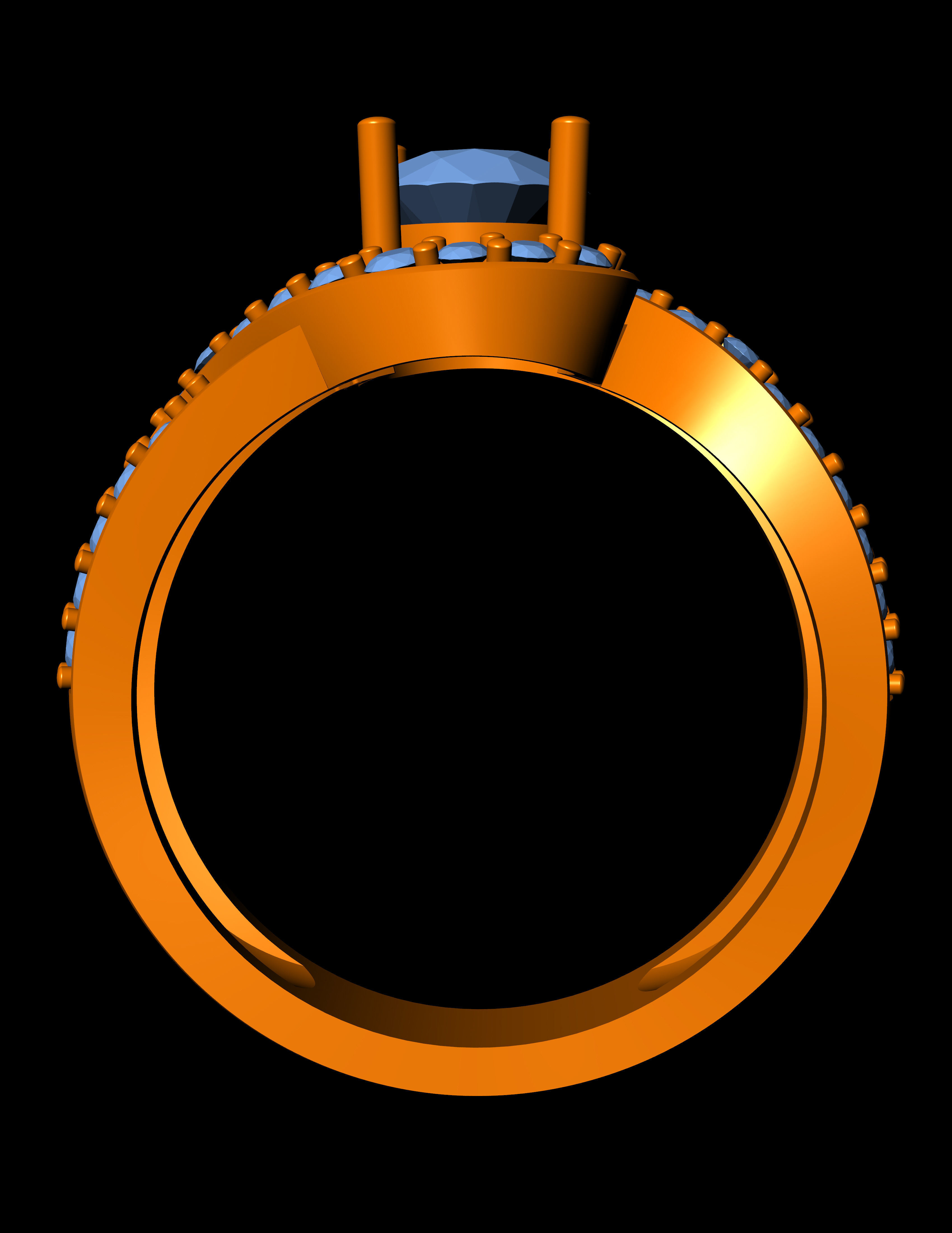 Diamond Solitaire Ring Jewellery for Women 3D print model 3D print model_2