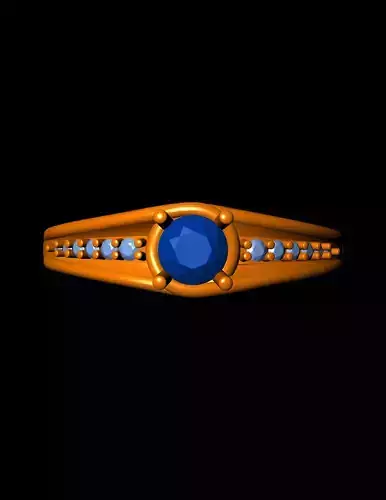 Diamond Solitaire Ring Jewellery for Women 3D print model