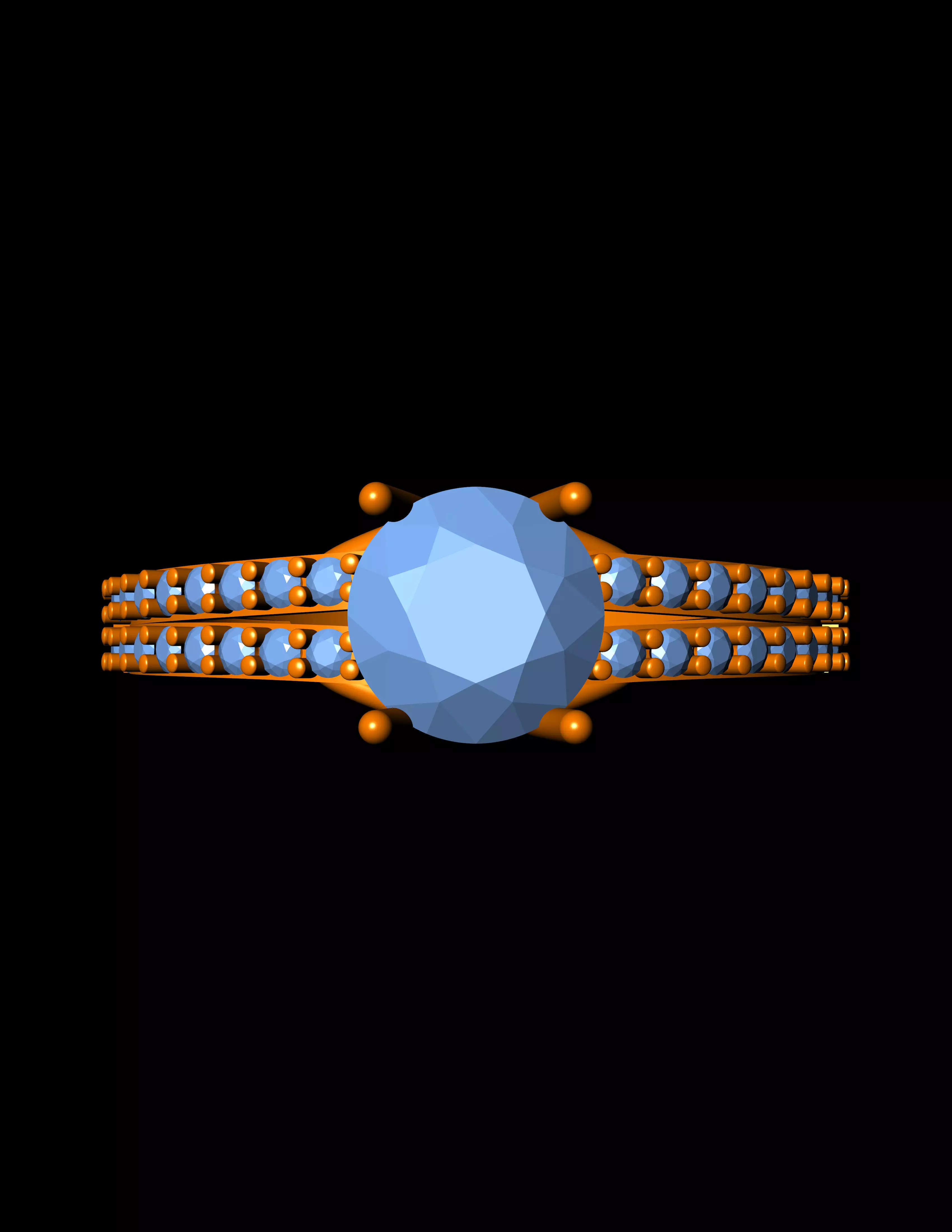 Diamond Solitaire Ring Jewellery for Women 3D print model 3D print model_0