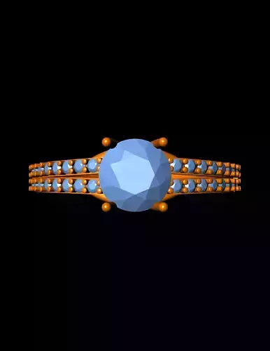 Diamond Solitaire Ring Jewellery for Women 3D print model