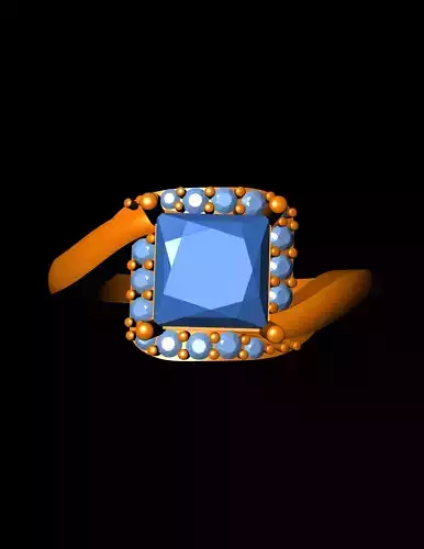 Diamond Solitaire Ring Jewellery for Women 3D print model