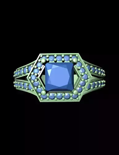 Diamond Solitaire Ring Jewellery for Women 3D print model