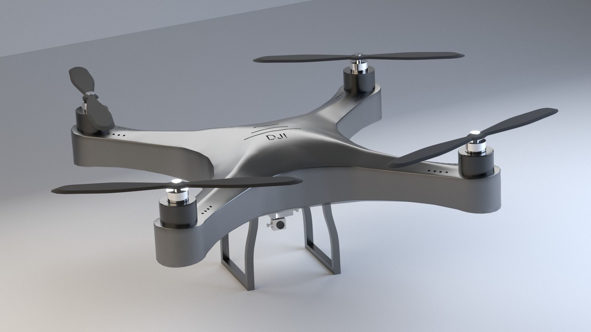 High-Quality 3D Model of a Drone Low-poly 3D model_1