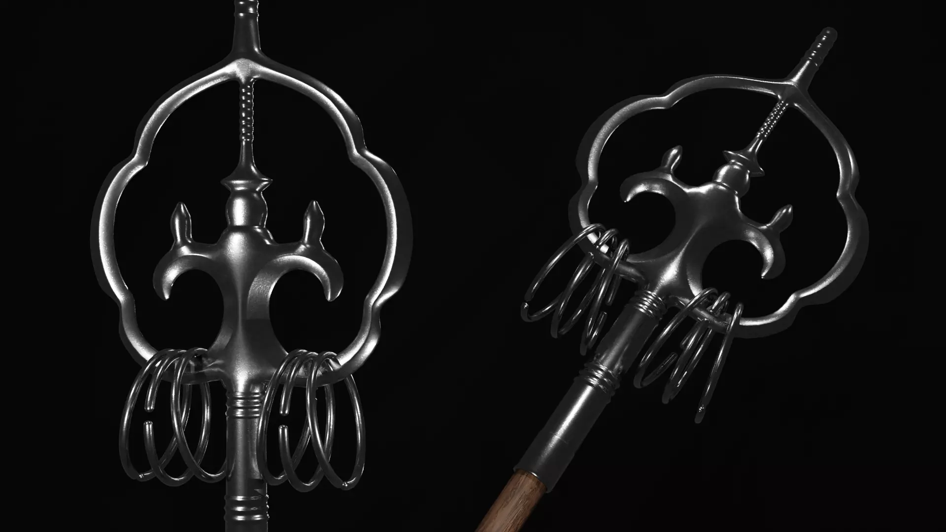 Japanese Priest Staff 3D model_0