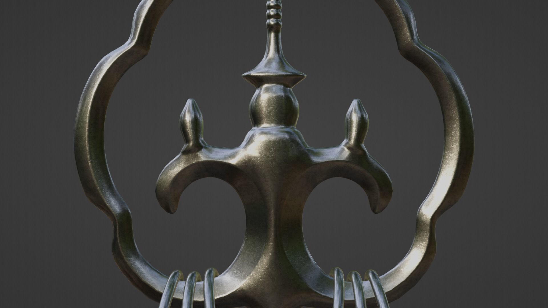 Japanese Priest Staff 3D model_7