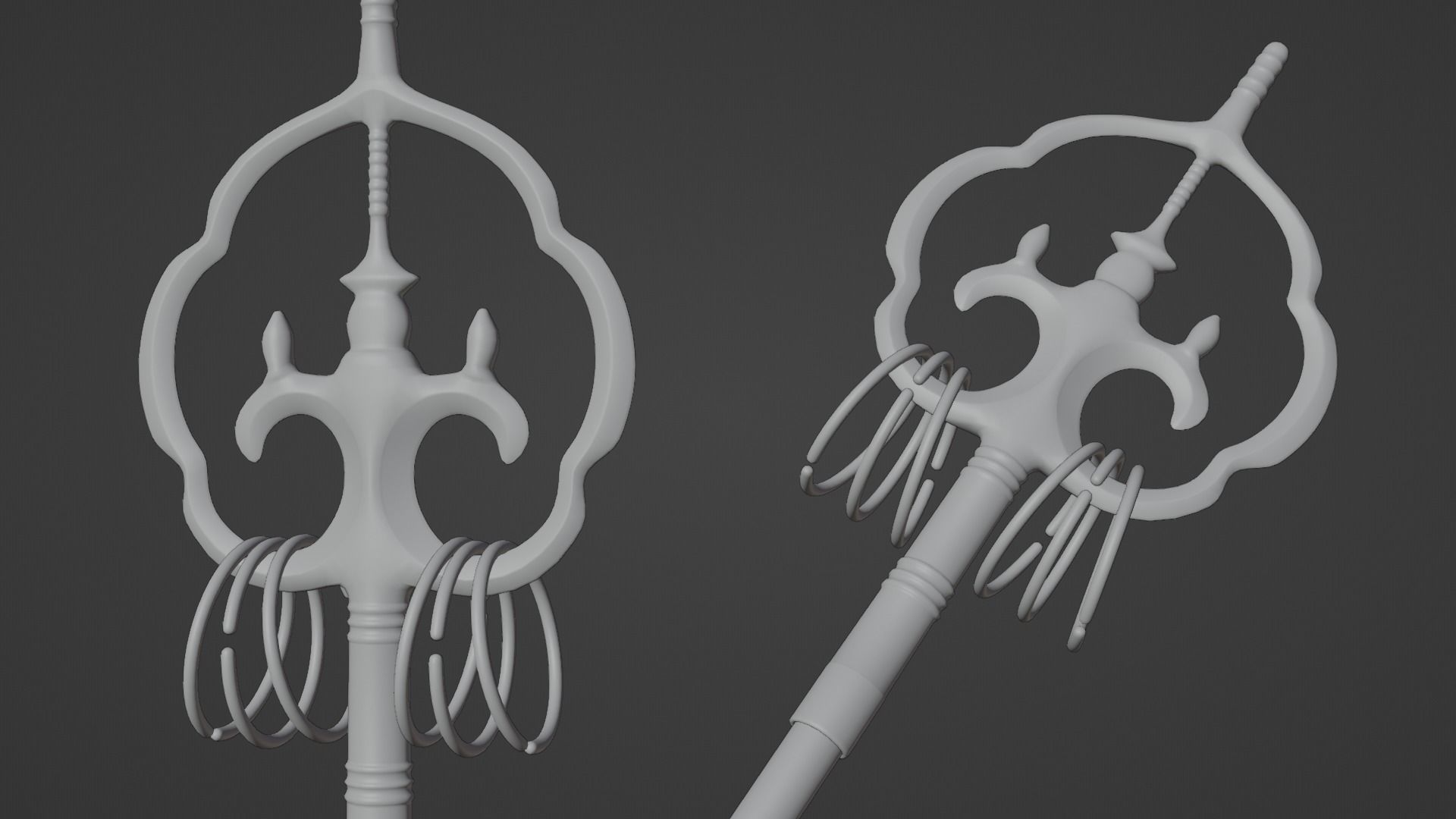 Japanese Priest Staff 3D model_2