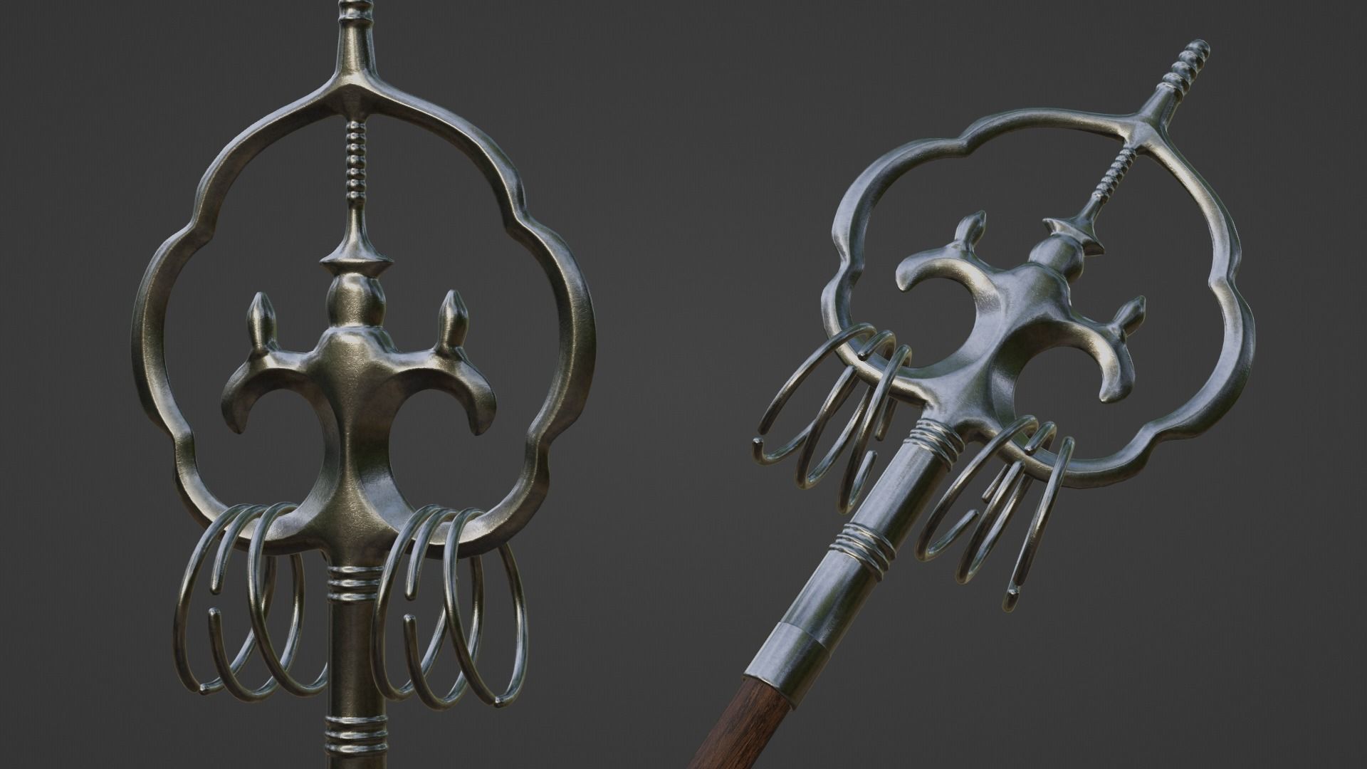 Japanese Priest Staff 3D model_1