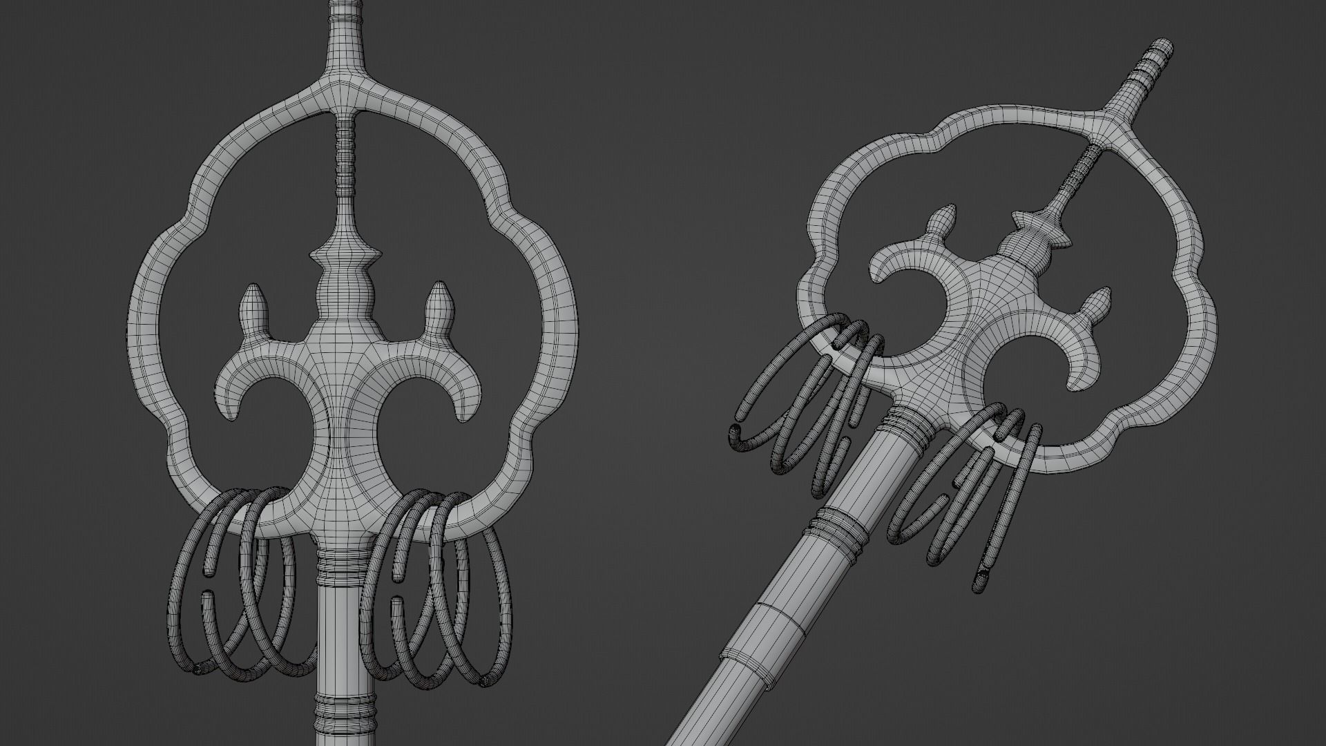 Japanese Priest Staff 3D model_3