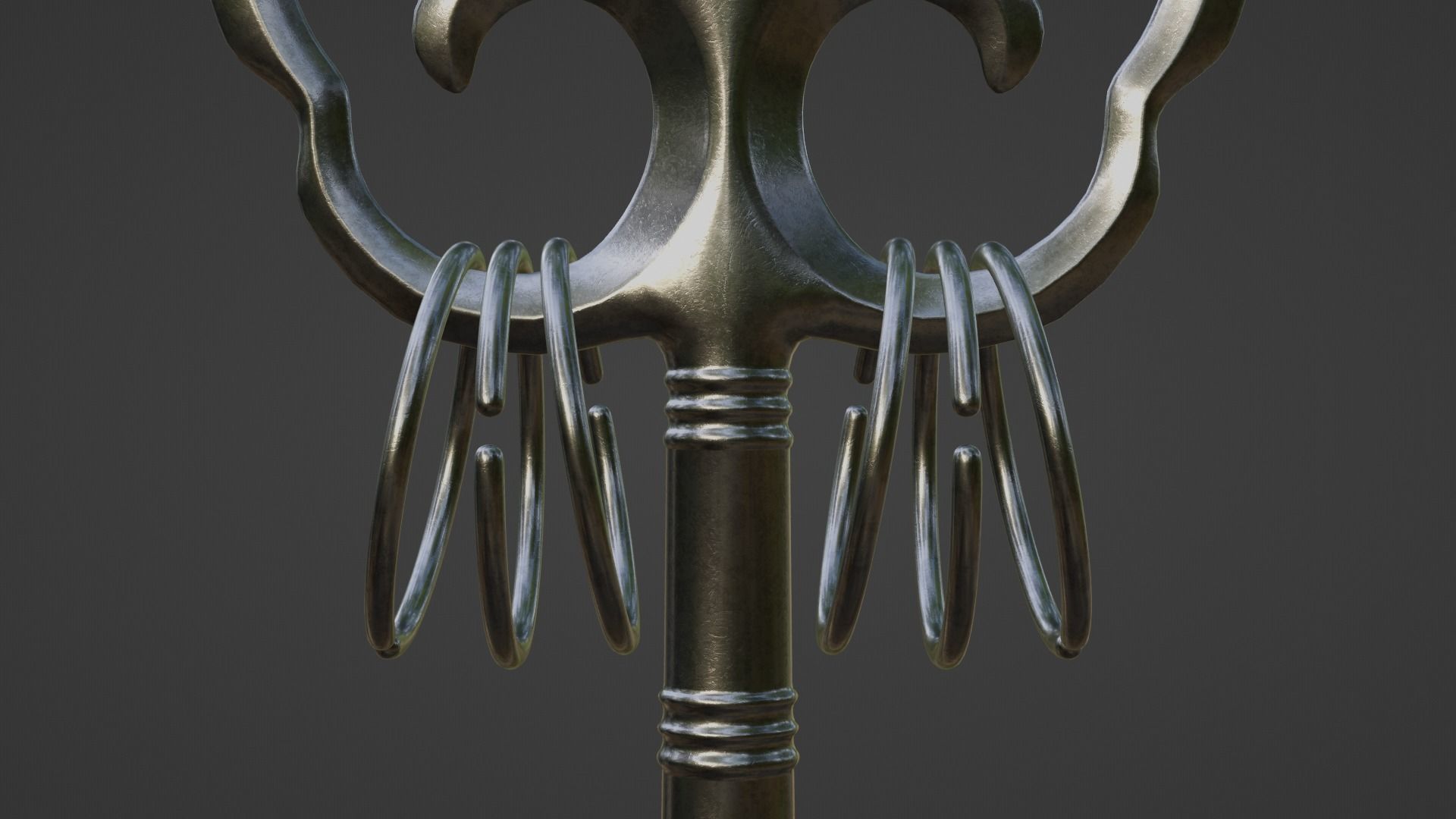 Japanese Priest Staff 3D model_10