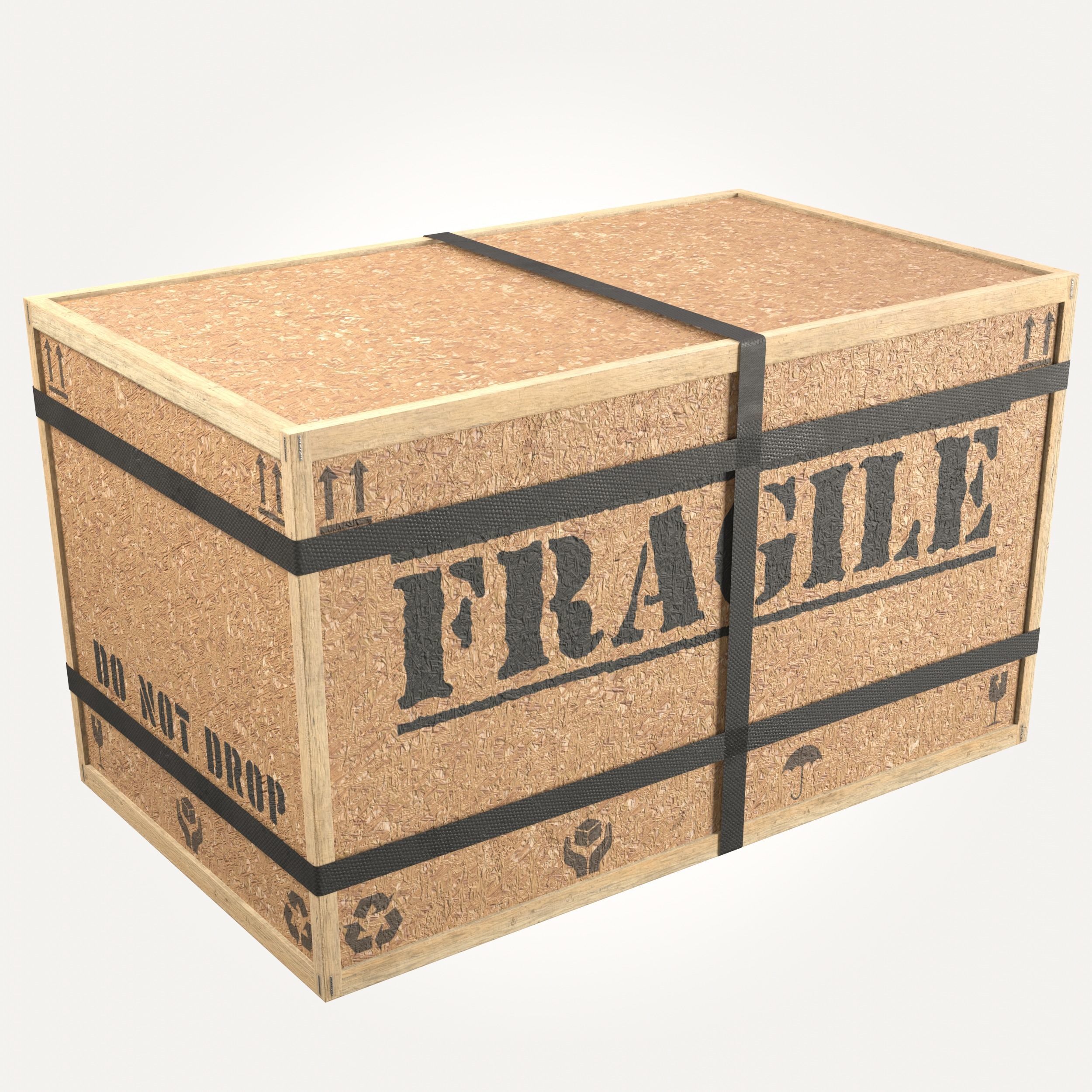 Collection of Chipboard boxes Low-poly 3D model_7