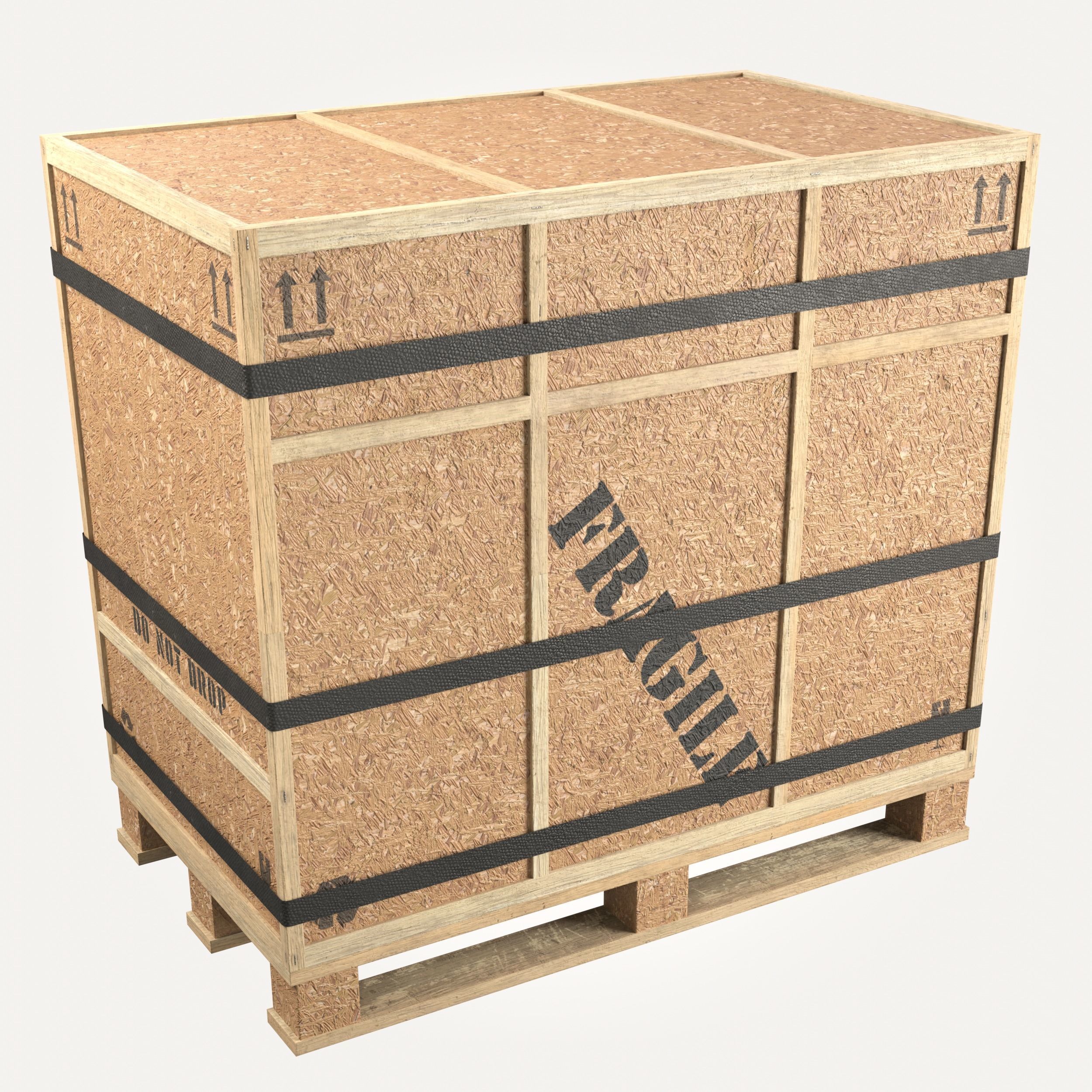 Collection of Chipboard boxes Low-poly 3D model_3