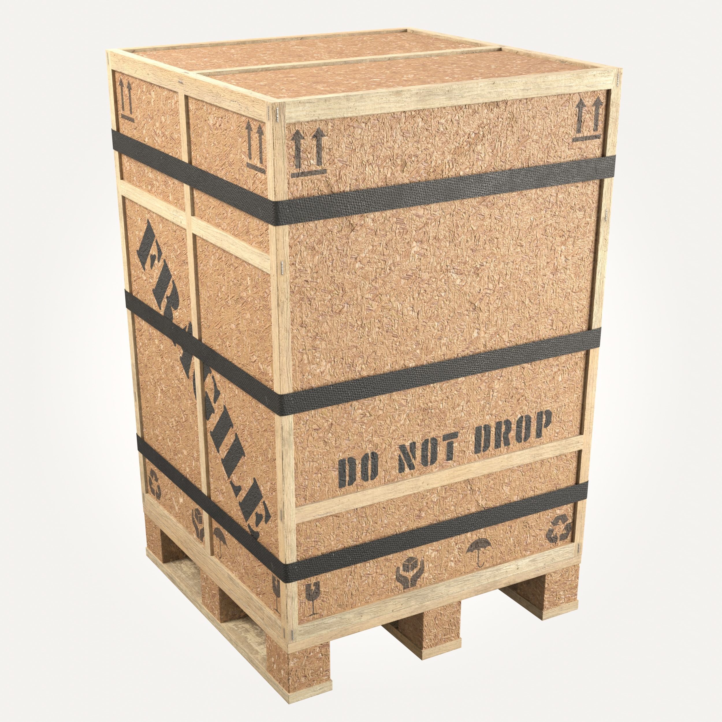 Collection of Chipboard boxes Low-poly 3D model_5