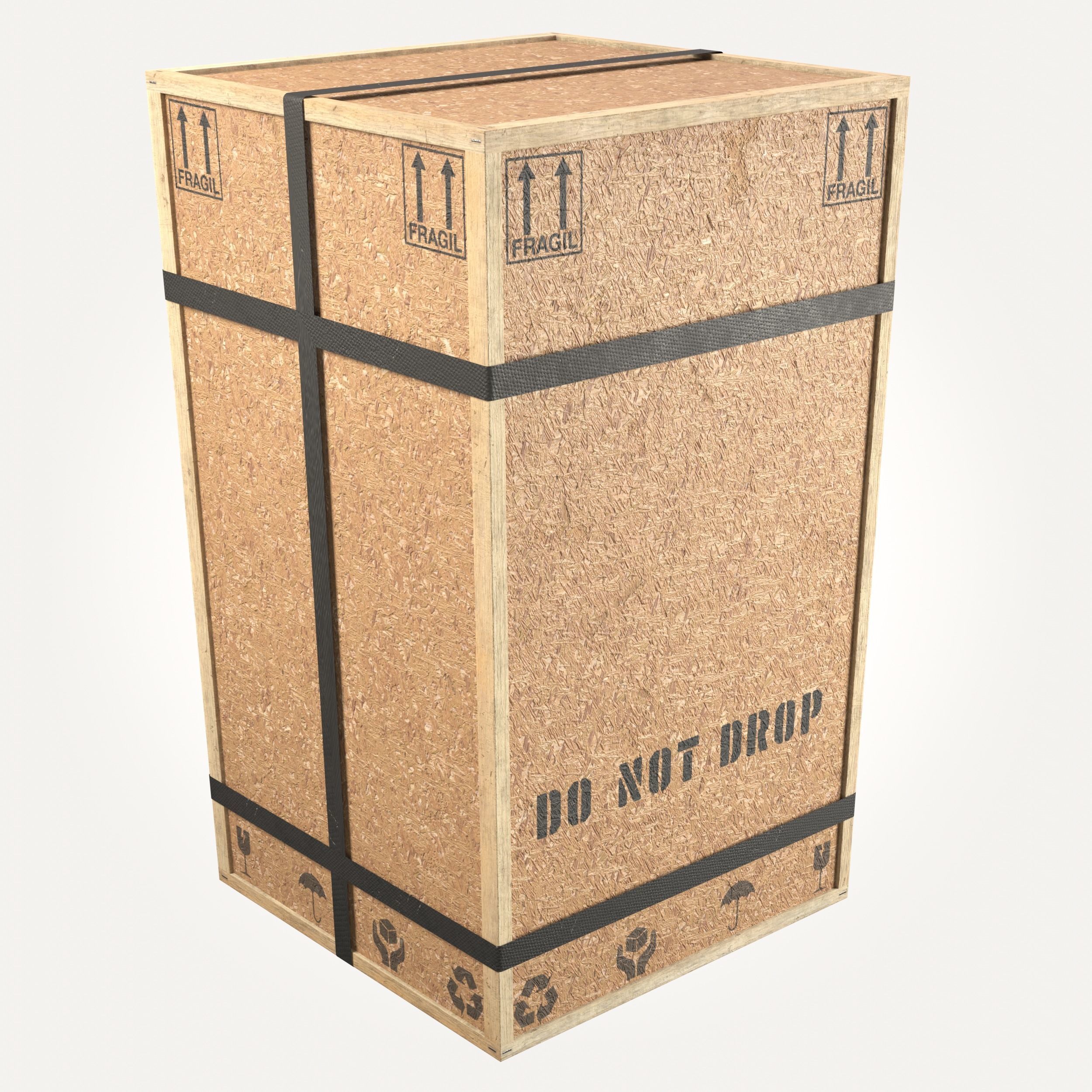 Collection of Chipboard boxes Low-poly 3D model_10