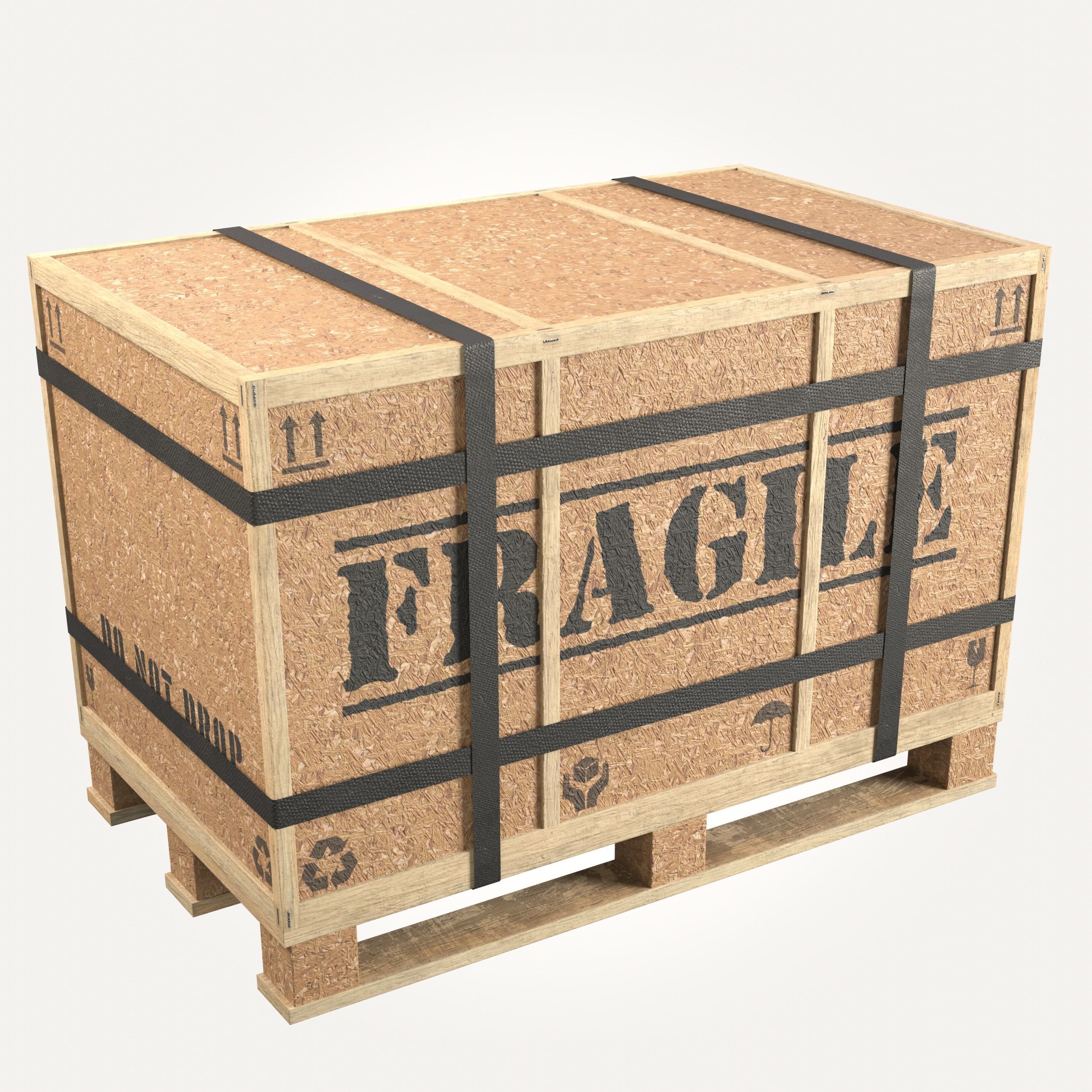 Collection of Chipboard boxes Low-poly 3D model_4