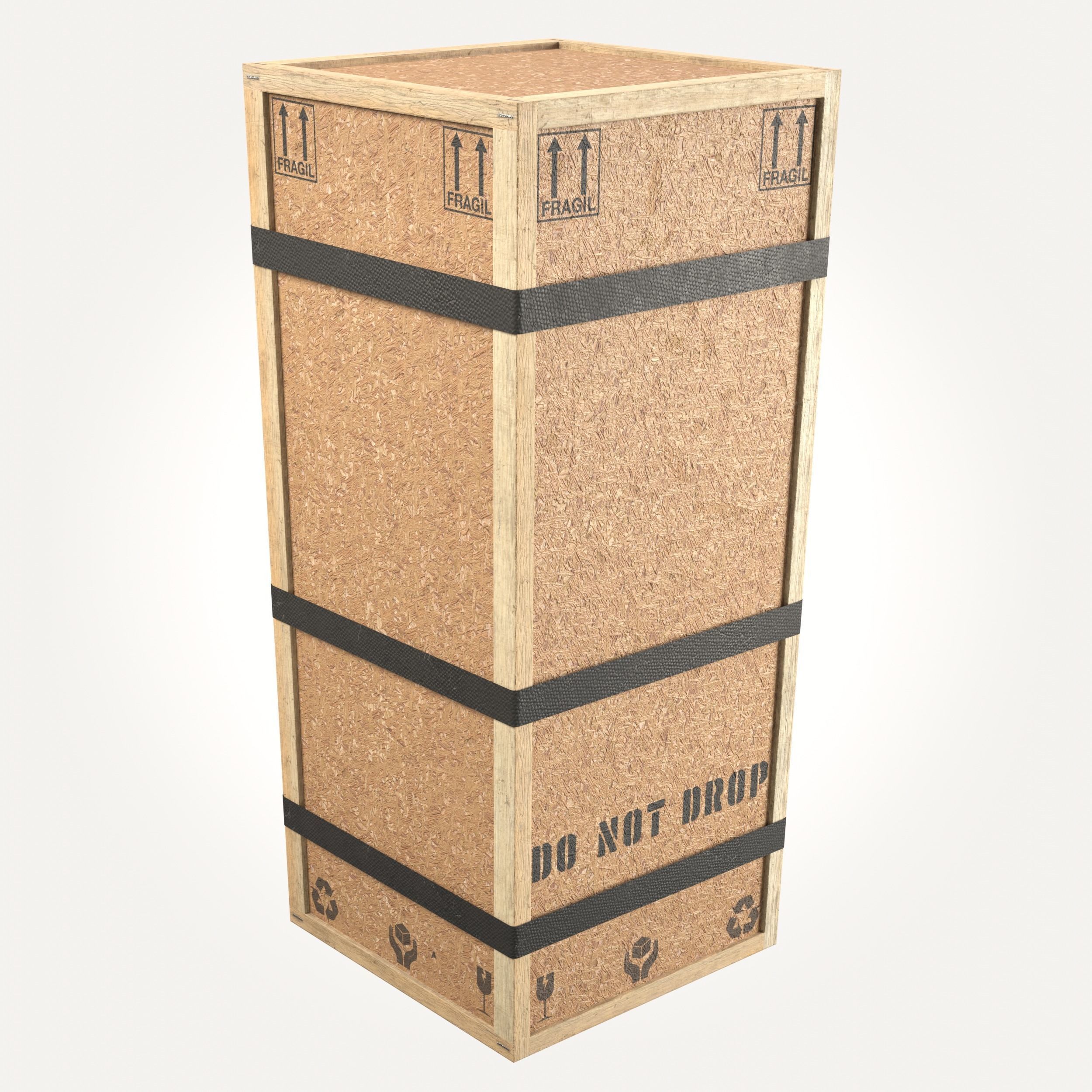 Collection of Chipboard boxes Low-poly 3D model_9