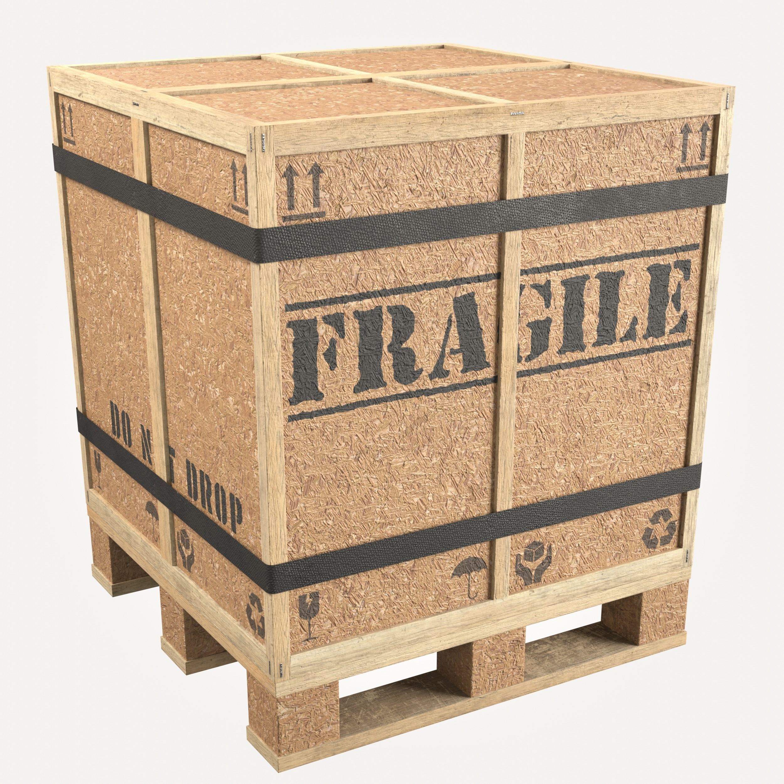 Collection of Chipboard boxes Low-poly 3D model_6