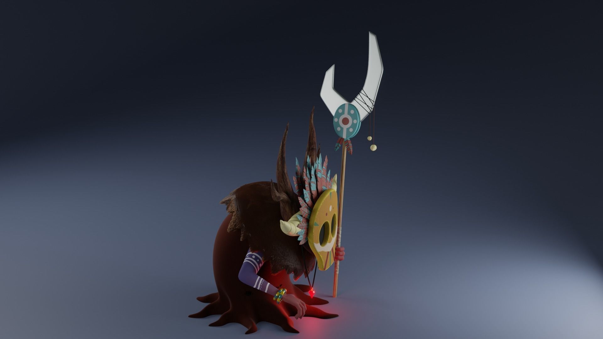 High Poly Shaman 3D model_2