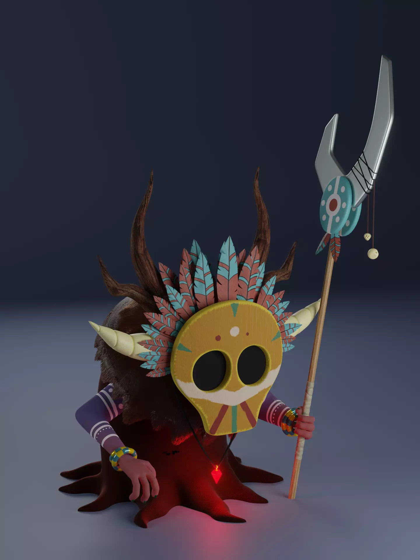 High Poly Shaman 3D model_0