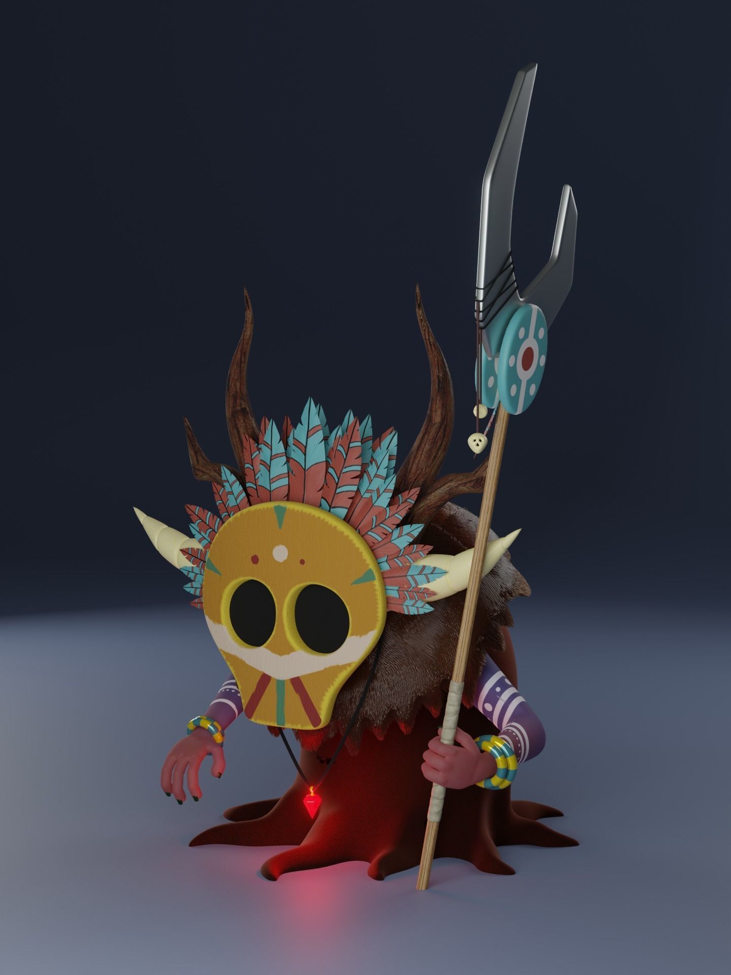 High Poly Shaman 3D model_1