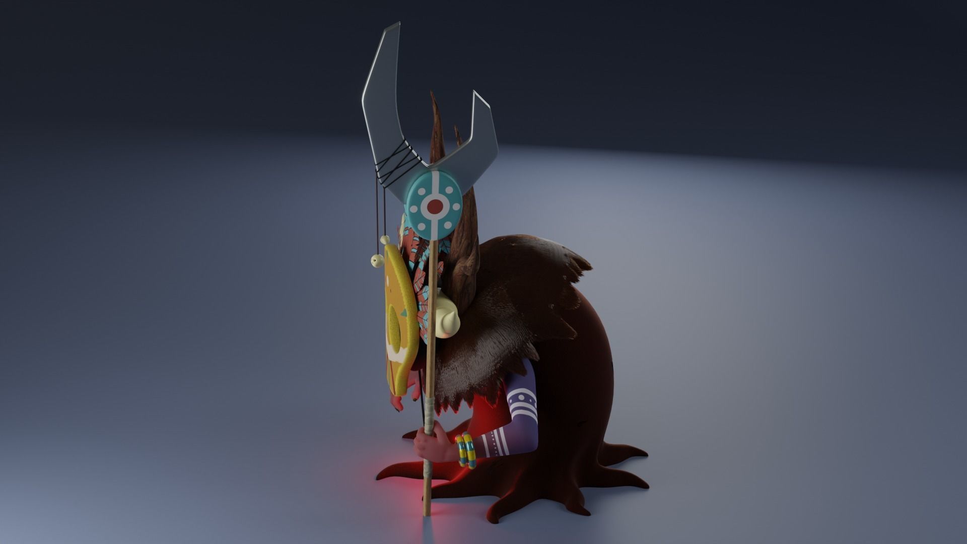 High Poly Shaman 3D model_3