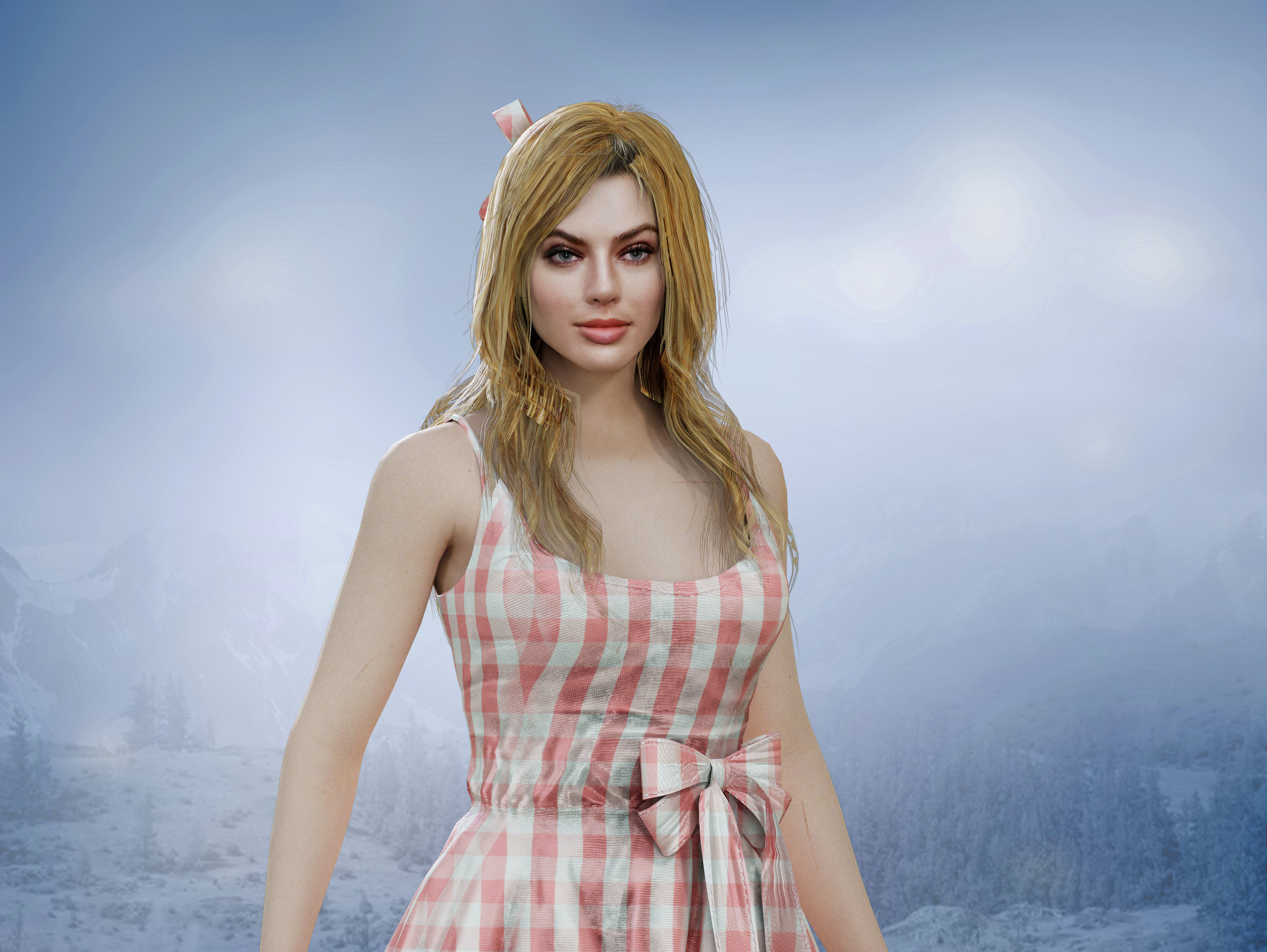 Barbie Low-poly 3D model_9