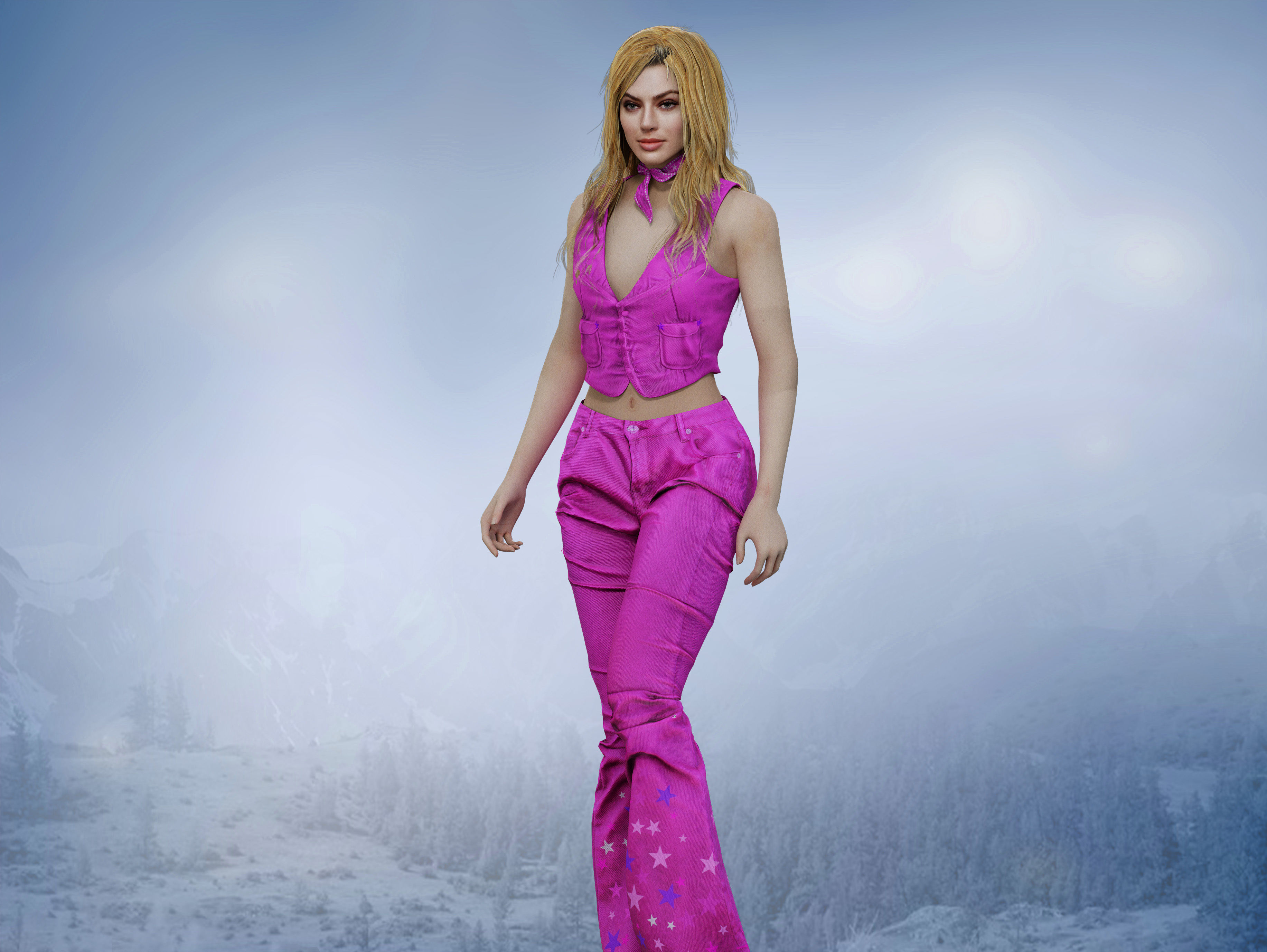 Barbie Low-poly 3D model_4