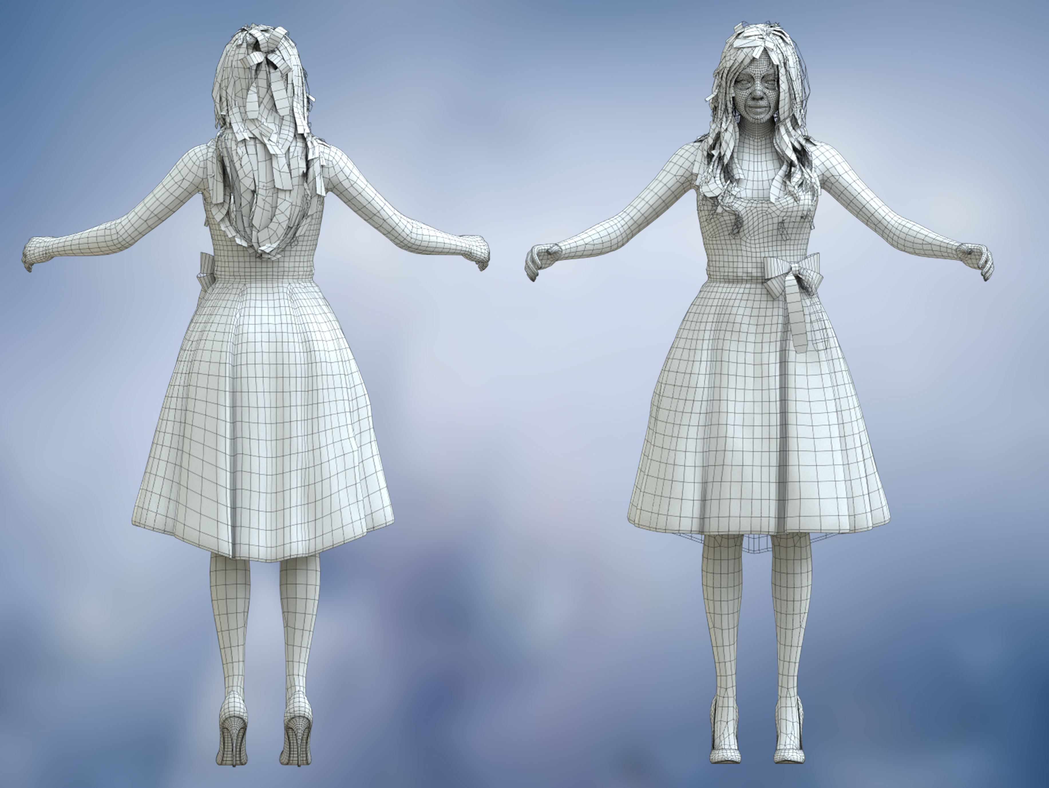 Barbie Low-poly 3D model_20