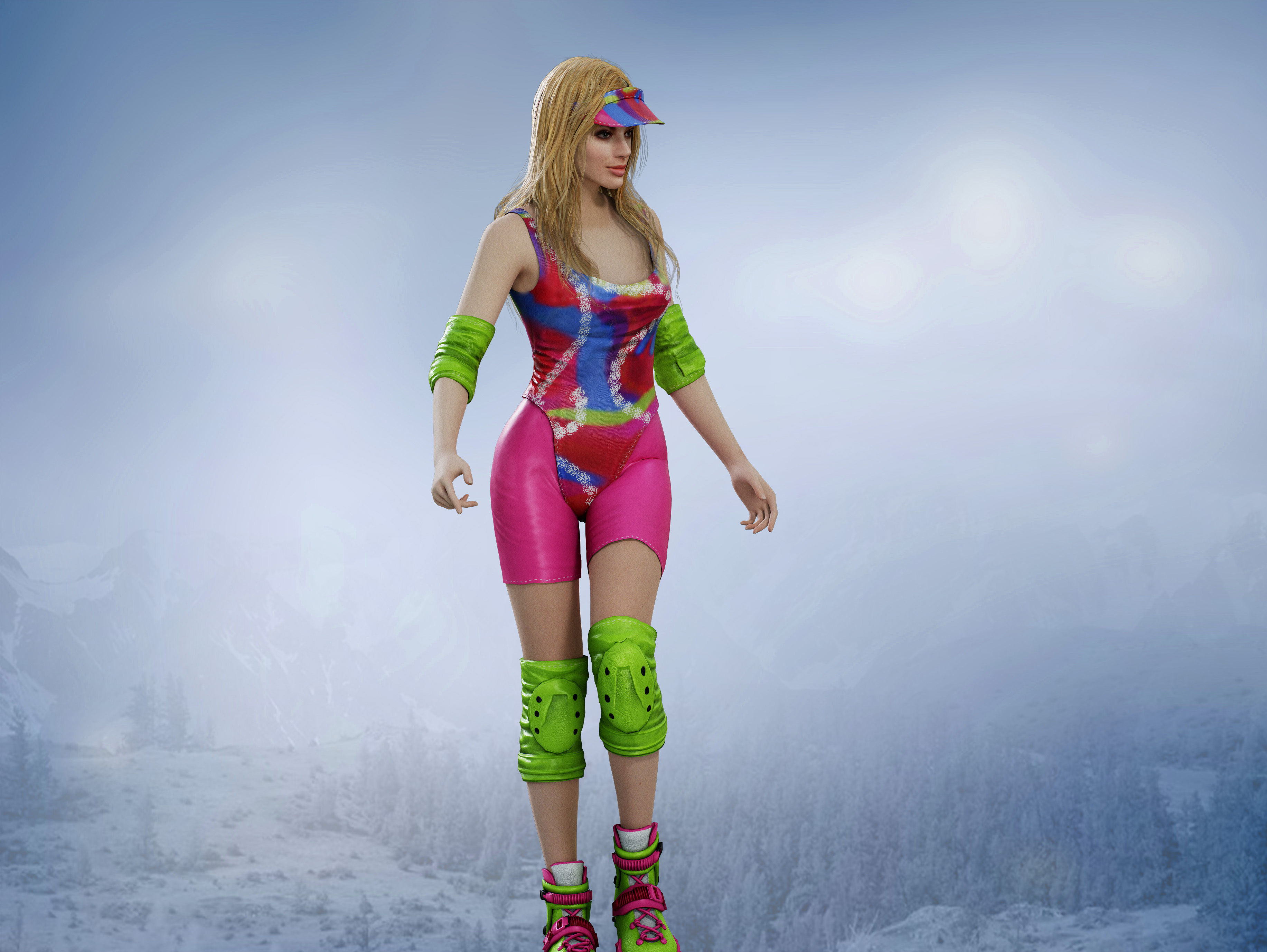 Barbie Low-poly 3D model_6