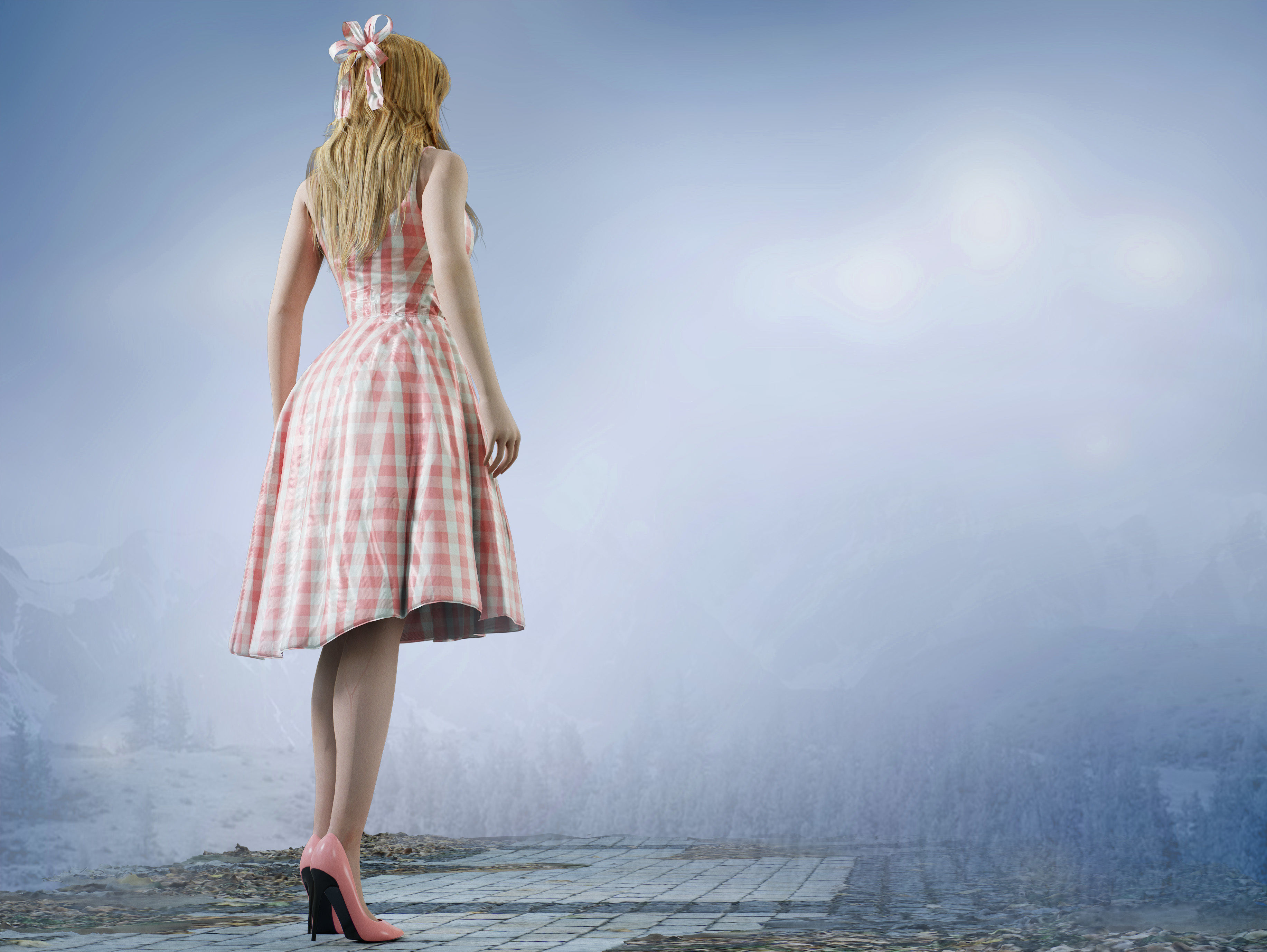 Barbie Low-poly 3D model_15