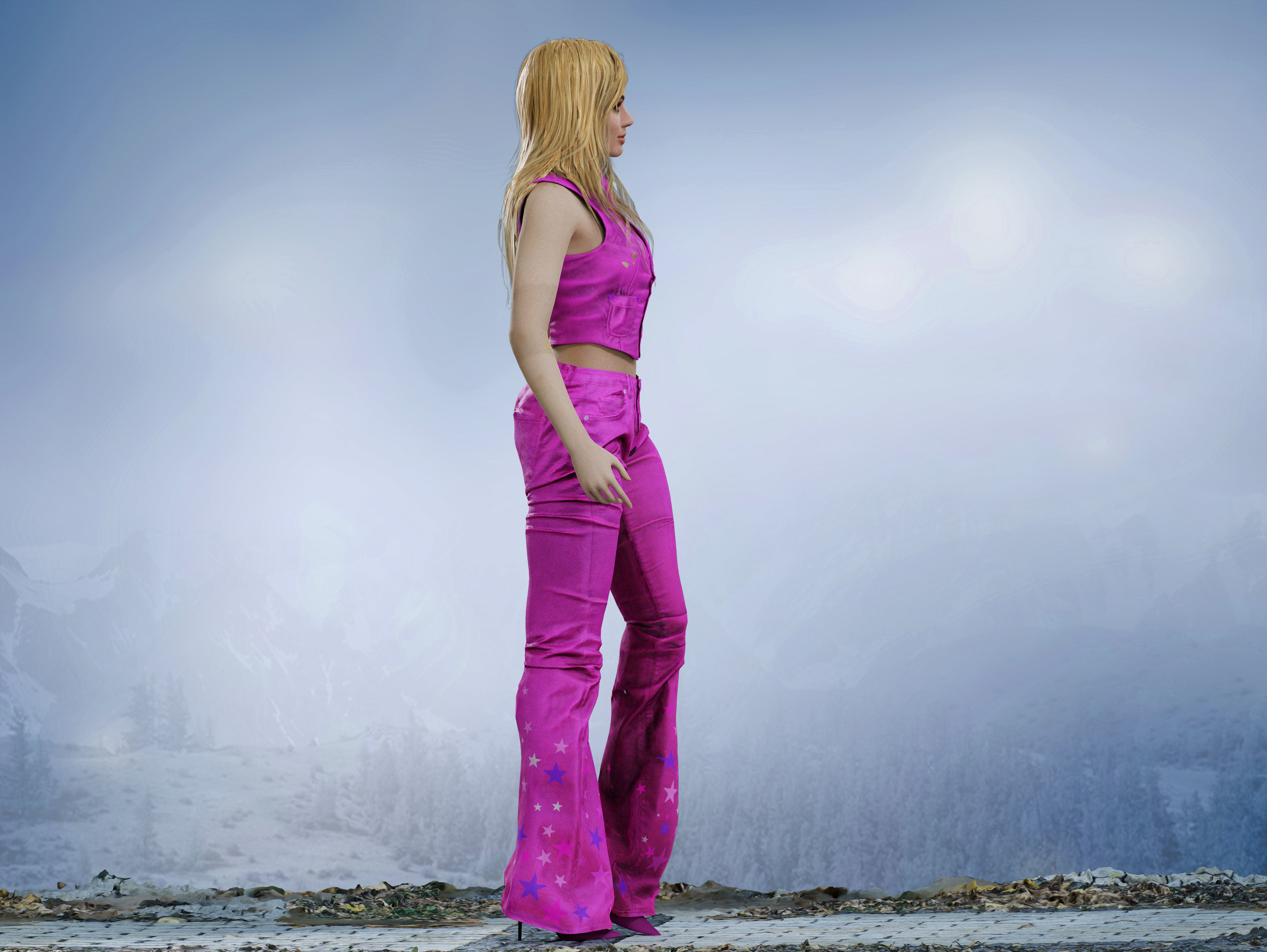 Barbie Low-poly 3D model_12