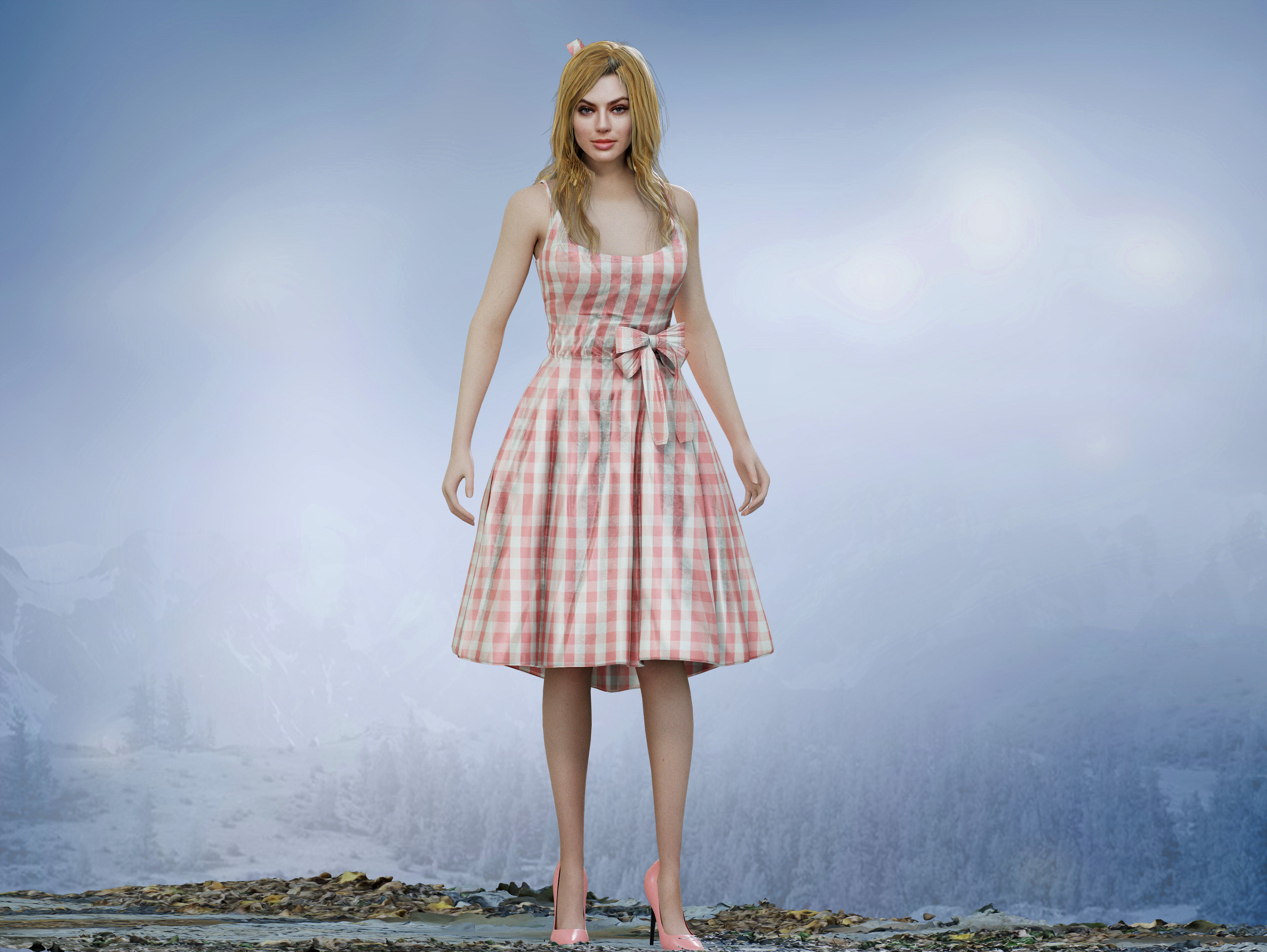 Barbie Low-poly 3D model_5