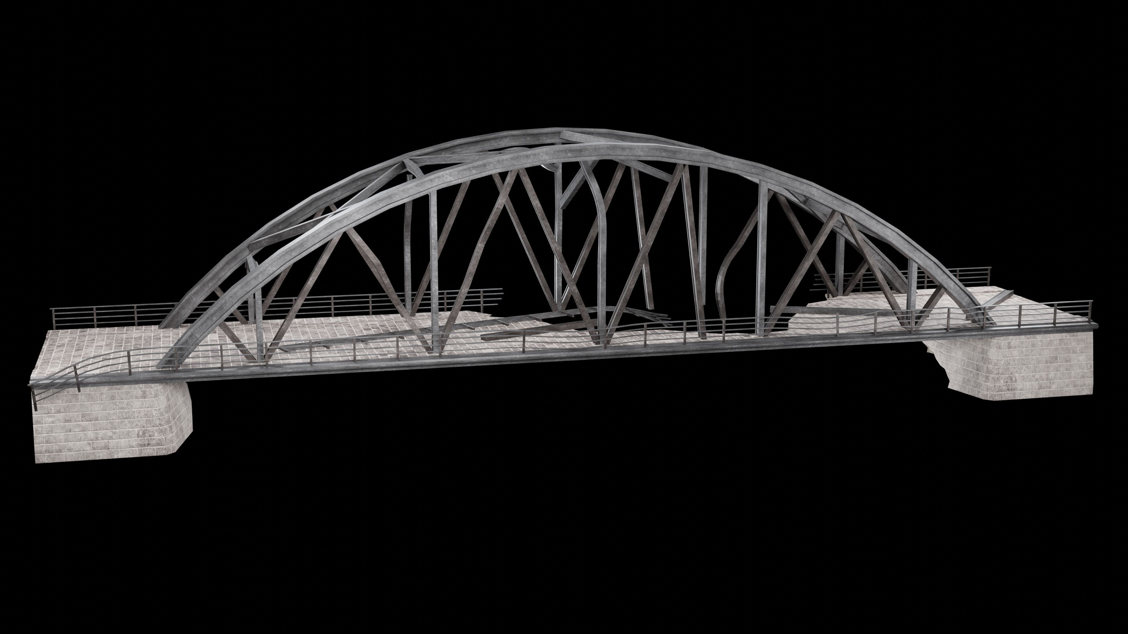 POST APO STEEL METAL BRIDGE PLATFORM BASCULE COLLECTION Low-poly 3D model_21