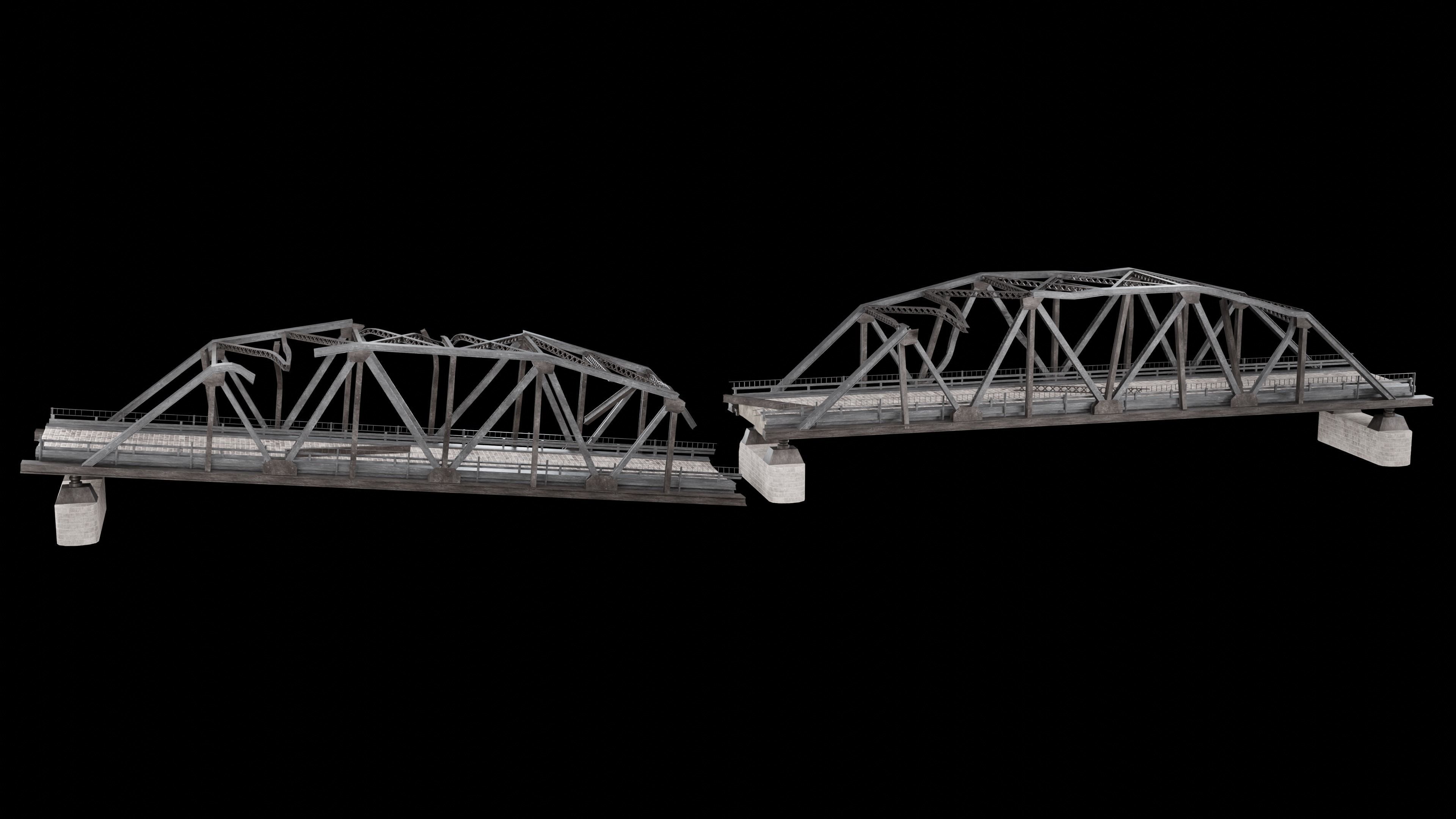 POST APO STEEL METAL BRIDGE PLATFORM BASCULE COLLECTION Low-poly 3D model_23